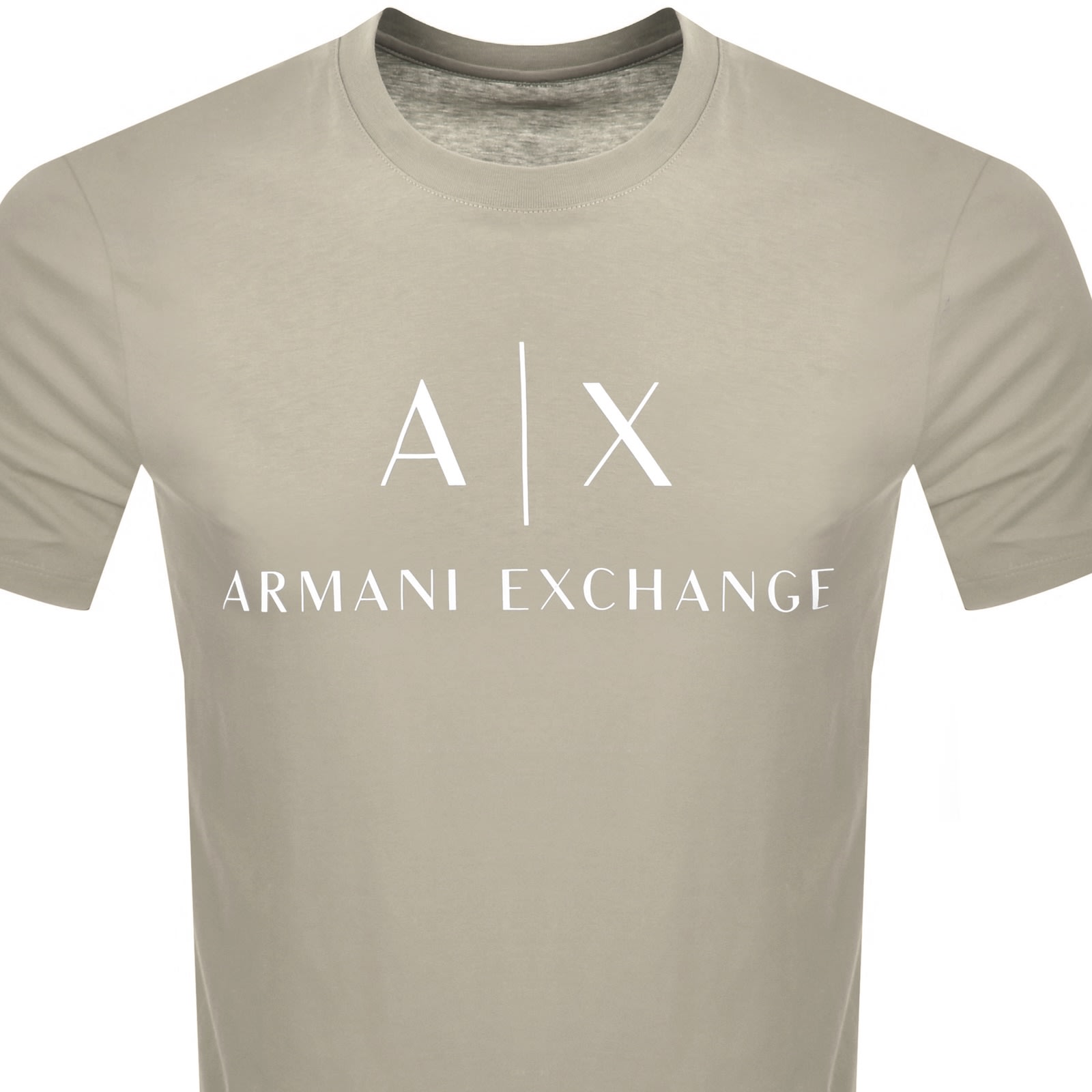 Armani Exchange Slim Fit Logo T Shirt Beige In Gold