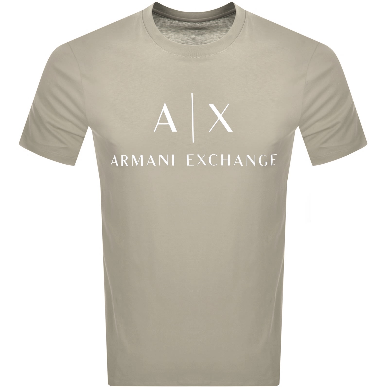 Armani Exchange Slim Fit Logo T Shirt Beige In Gold