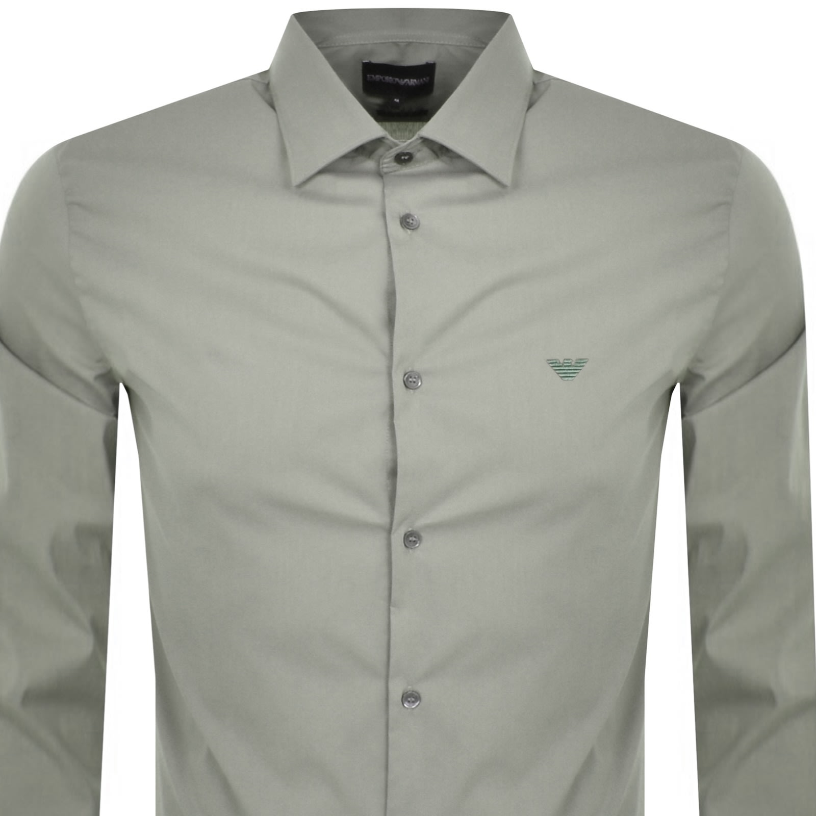 ARMANI COLLEZIONI EMPORIO ARMANI LOGO LONG SLEEVE SHIRT GREEN