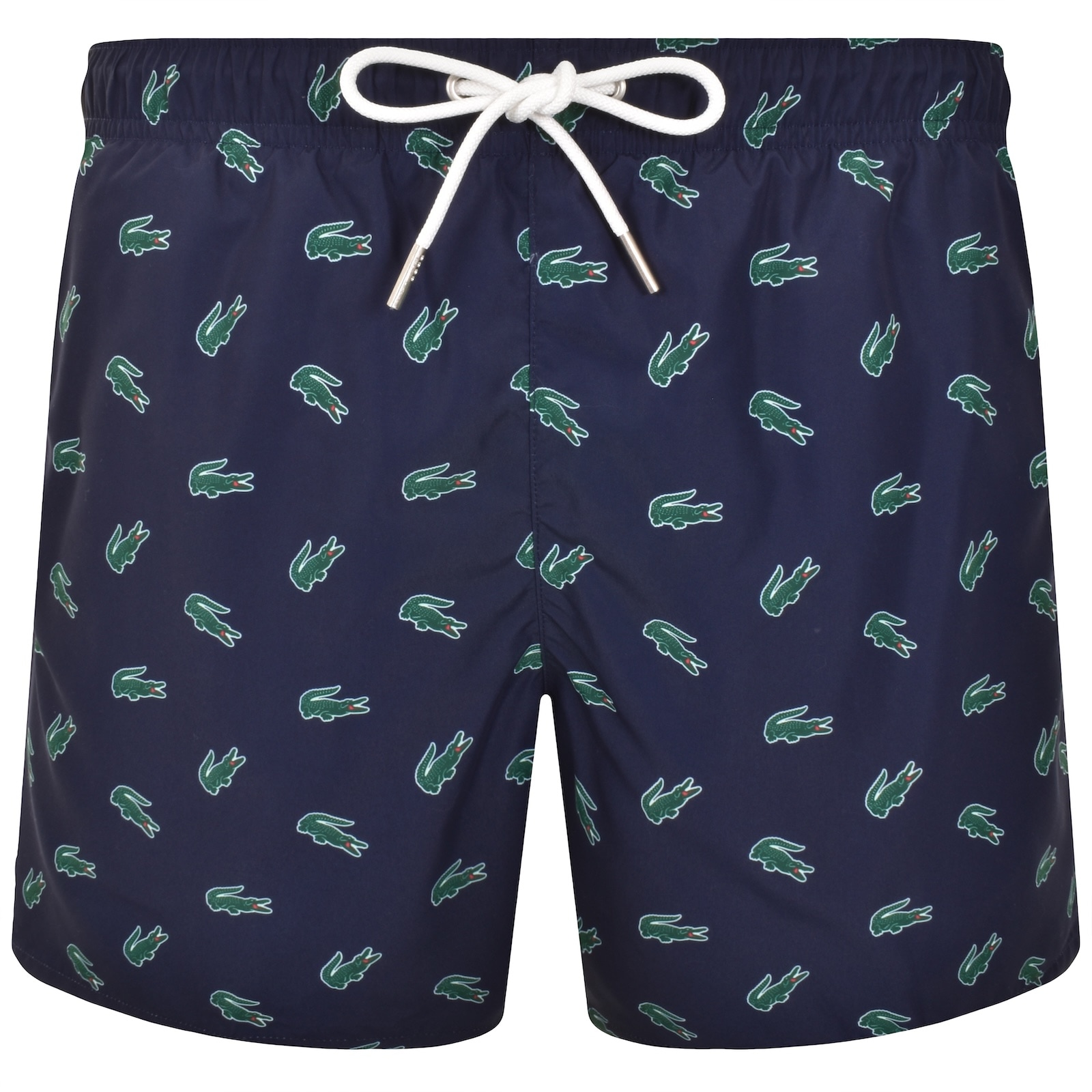 Shop Lacoste Crocodile Print Swim Shorts Navy