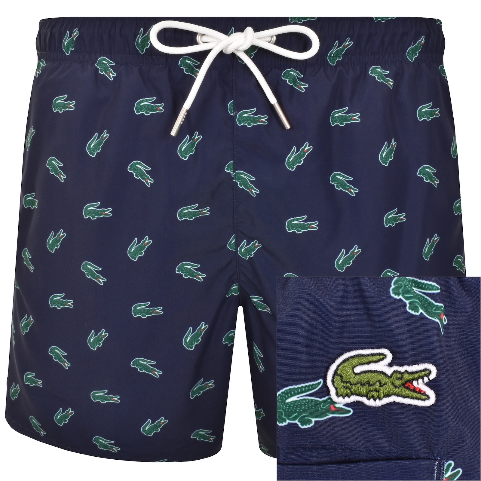 Lacoste Crocodile Print Swim Shorts Navy