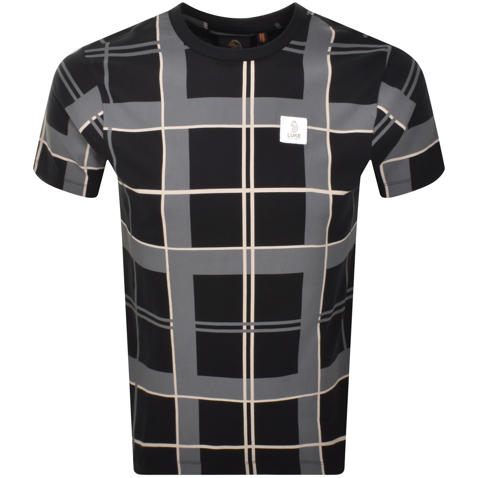 Luke 1977 Birdoswald Check T Shirt Black
