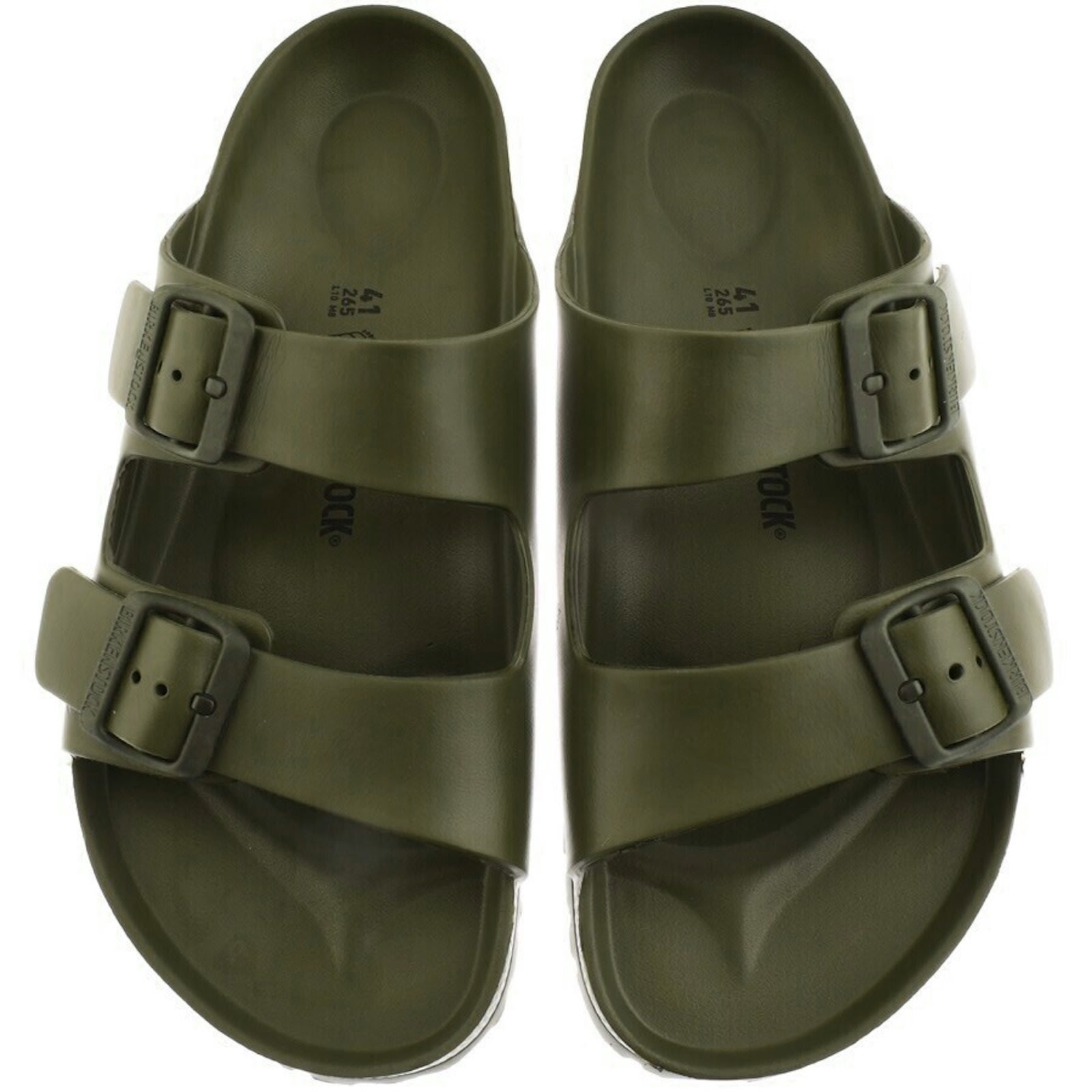 Birkenstock Mens Active Khaki Eva Arizona Double-strap Leather Sandals