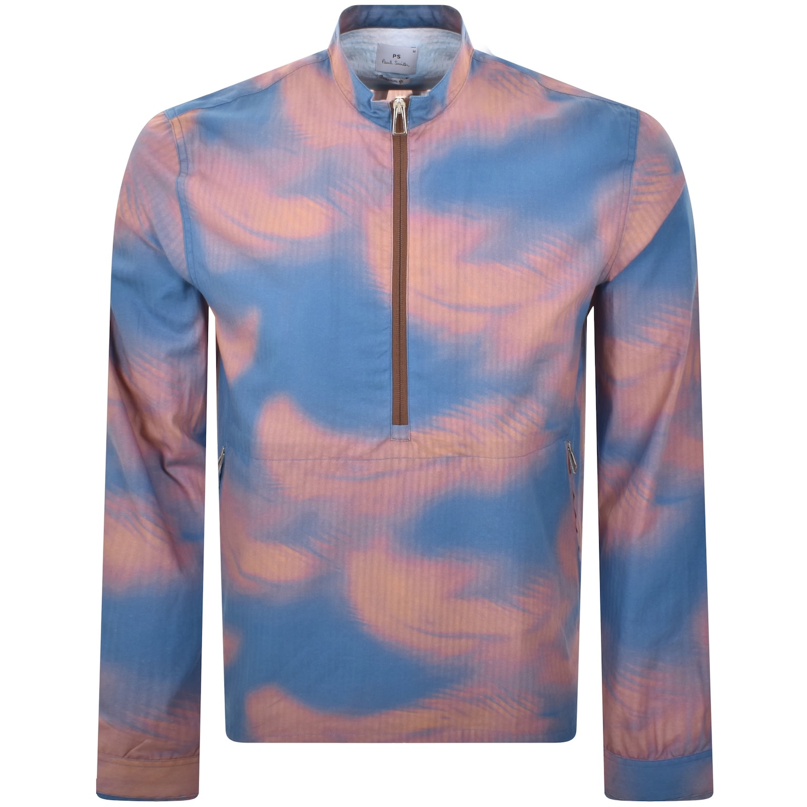 PAUL SMITH PAUL SMITH SHADOW PALM HALF ZIP JACKET BLUE