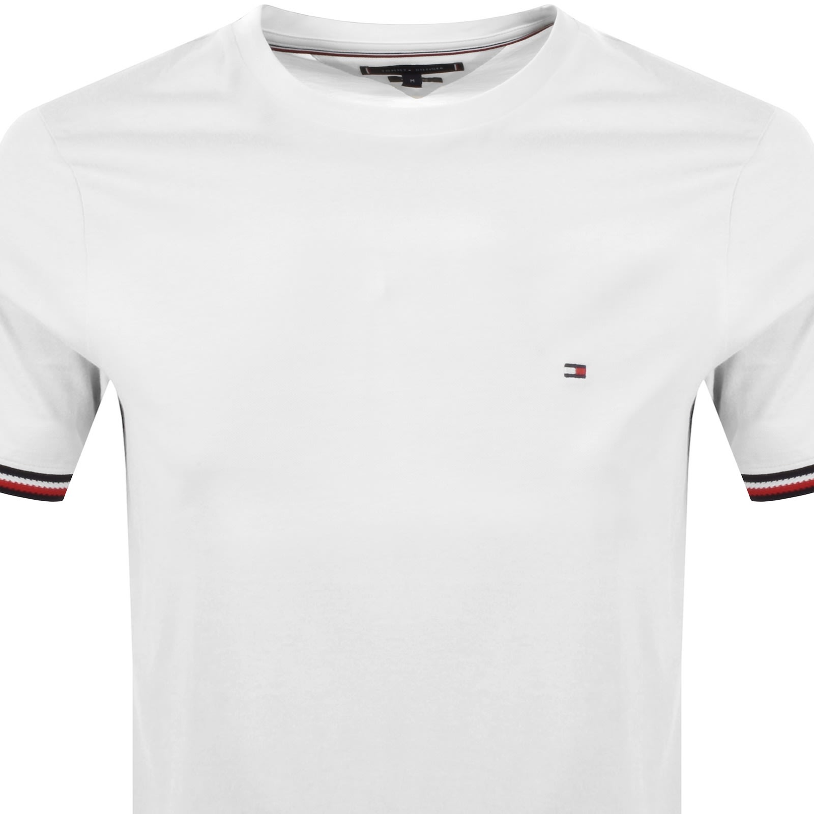Tommy Hilfiger Global Stripe Cuffs T Shirt White In White