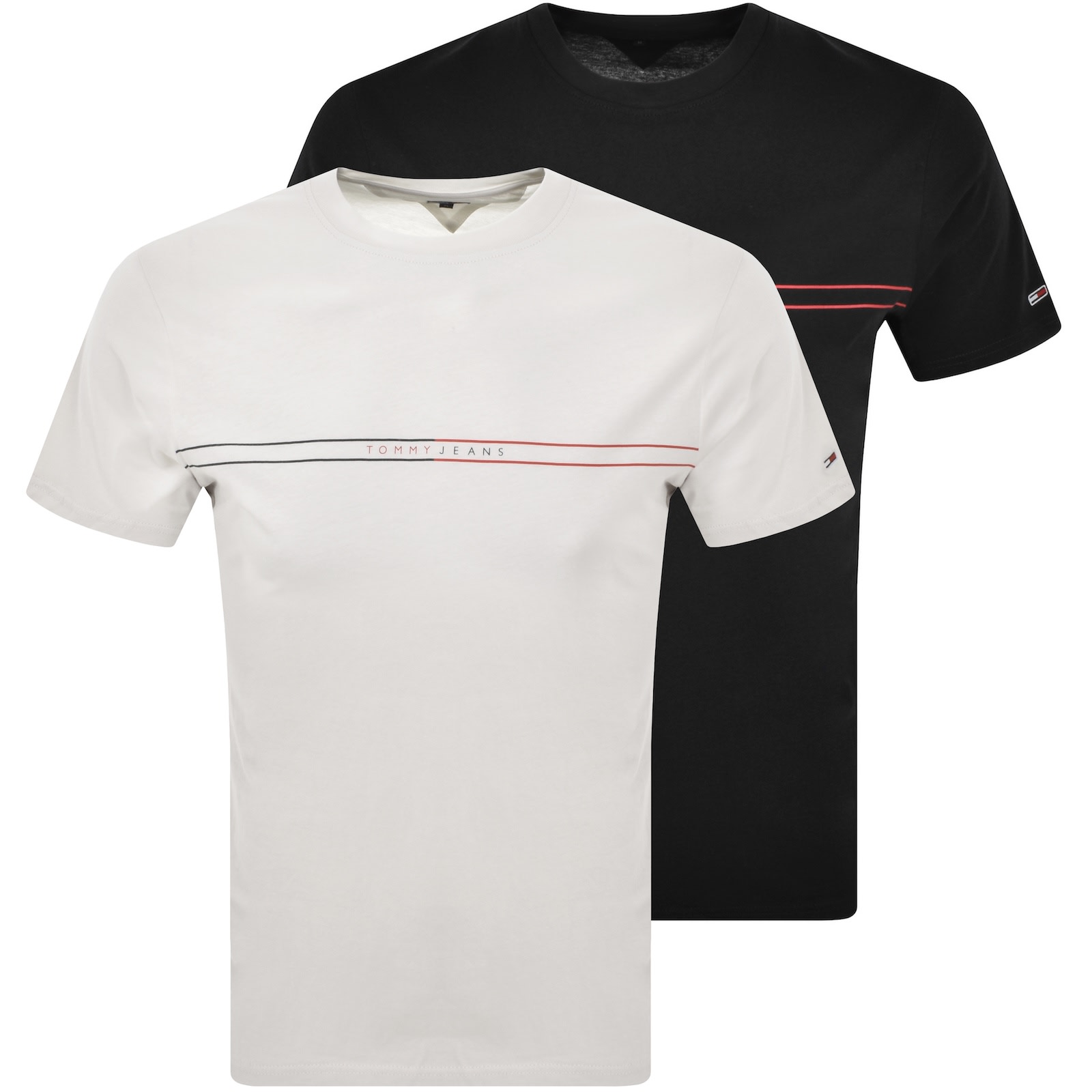 Tommy Jeans 2 Pack T Shirts Ecru And Black