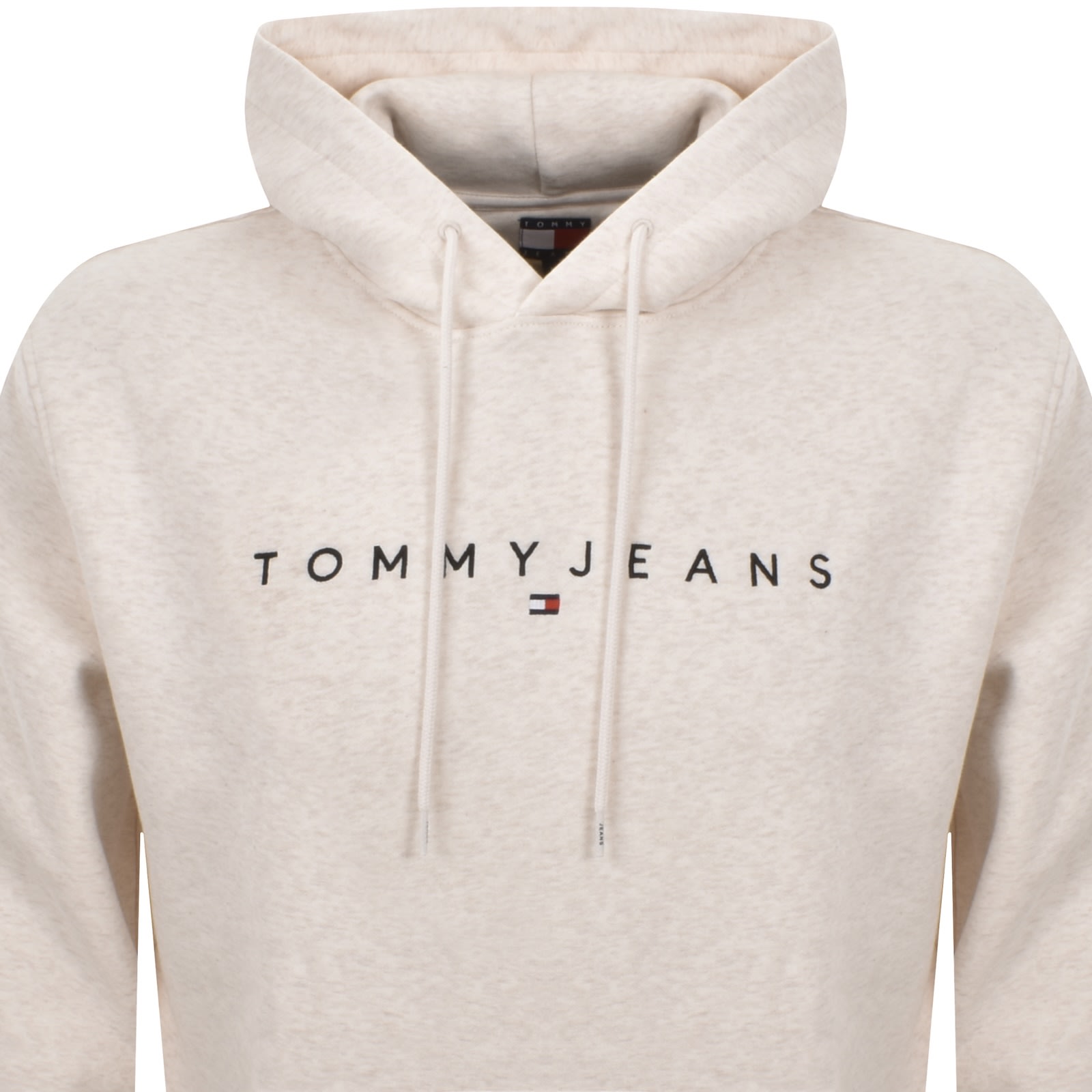 Tommy Jeans Linear Flag Logo Hoodie Cream