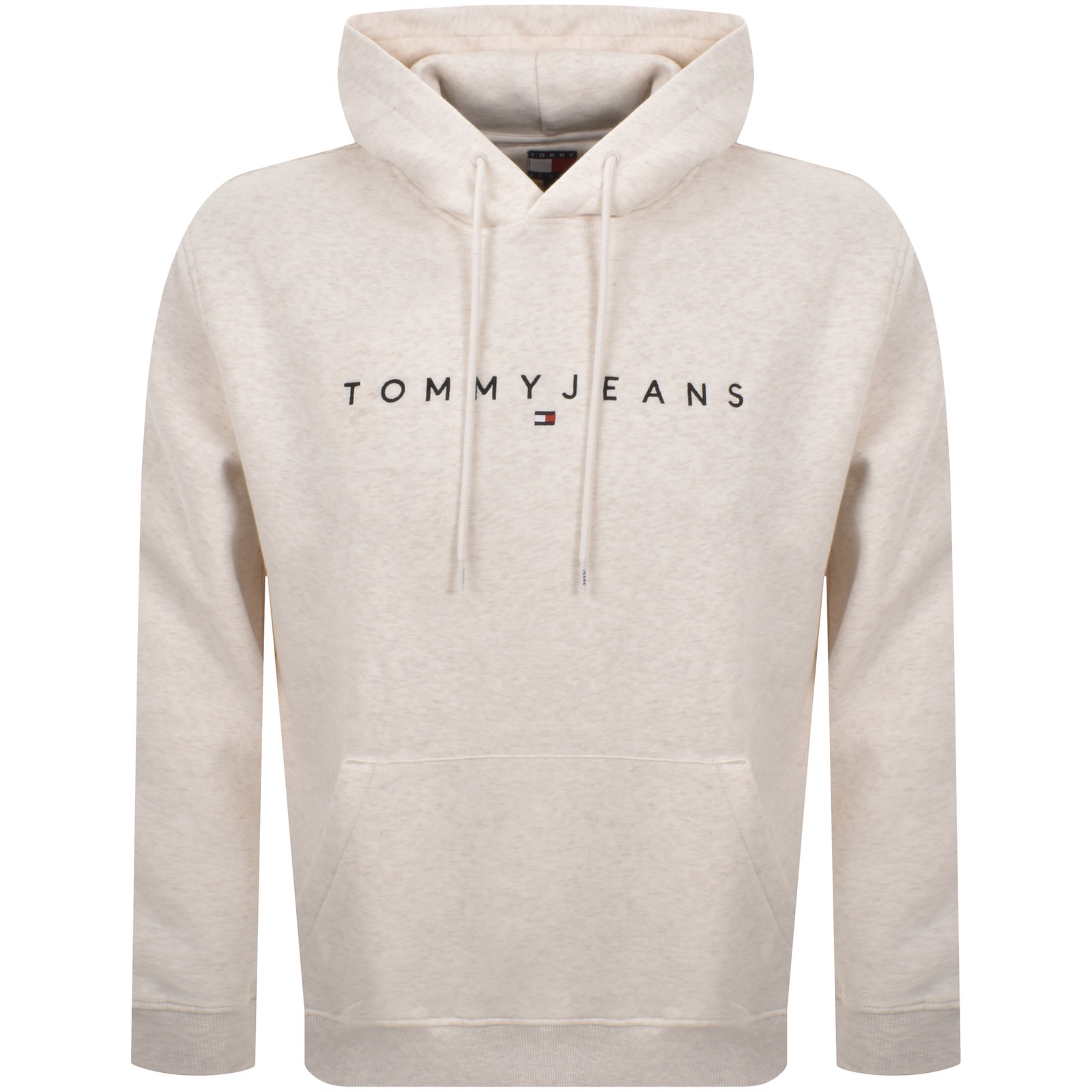 Tommy Jeans Linear Flag Logo Hoodie Cream