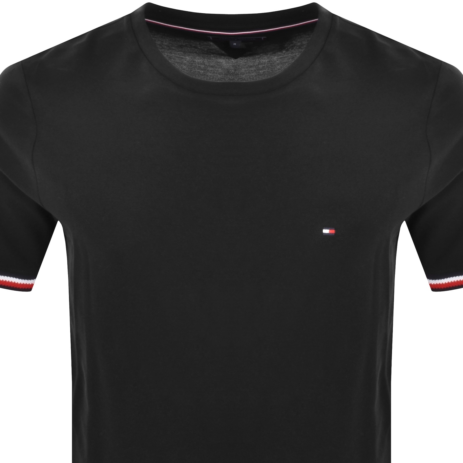 Tommy Hilfiger Global Stripe Cuffs T Shirt Black