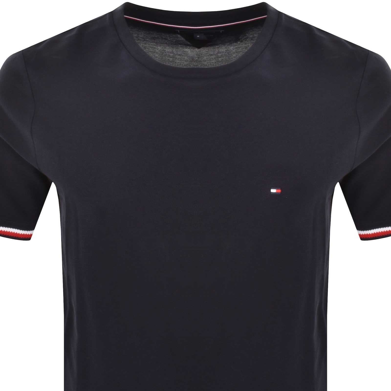 Tommy Hilfiger Global Stripe Cuffs T Shirt Navy
