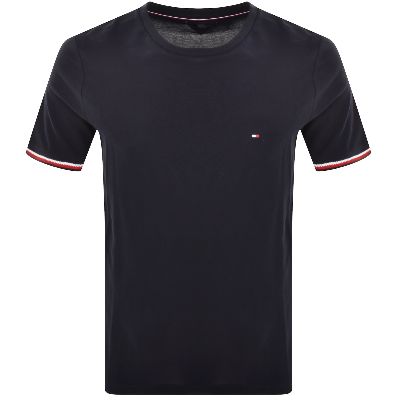 Tommy Hilfiger Global Stripe Cuffs T Shirt Navy
