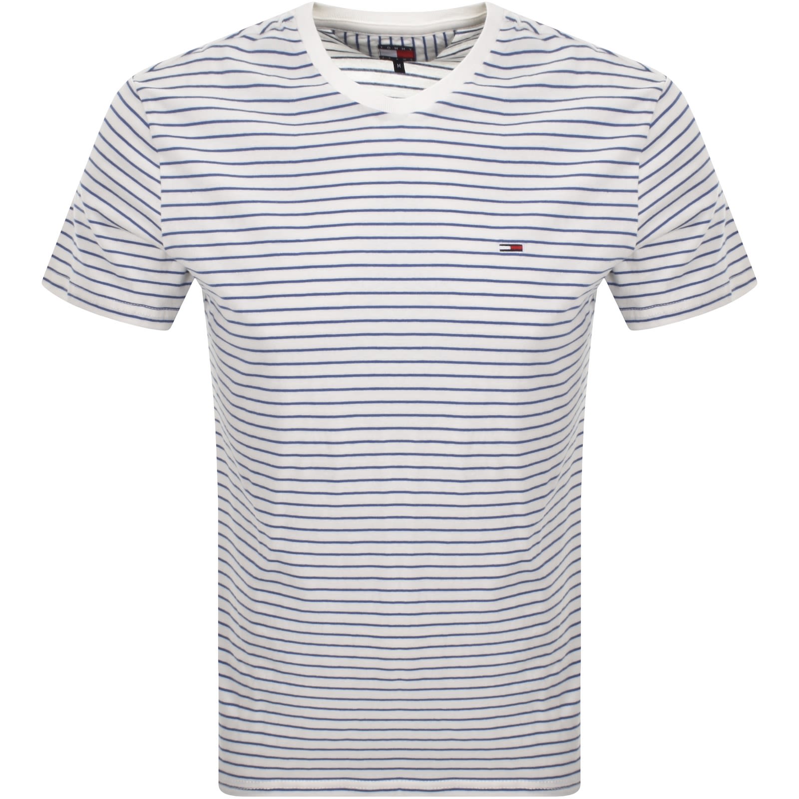 Tommy Jeans Slim Fit Stripe T Shirt Ecru In Multi