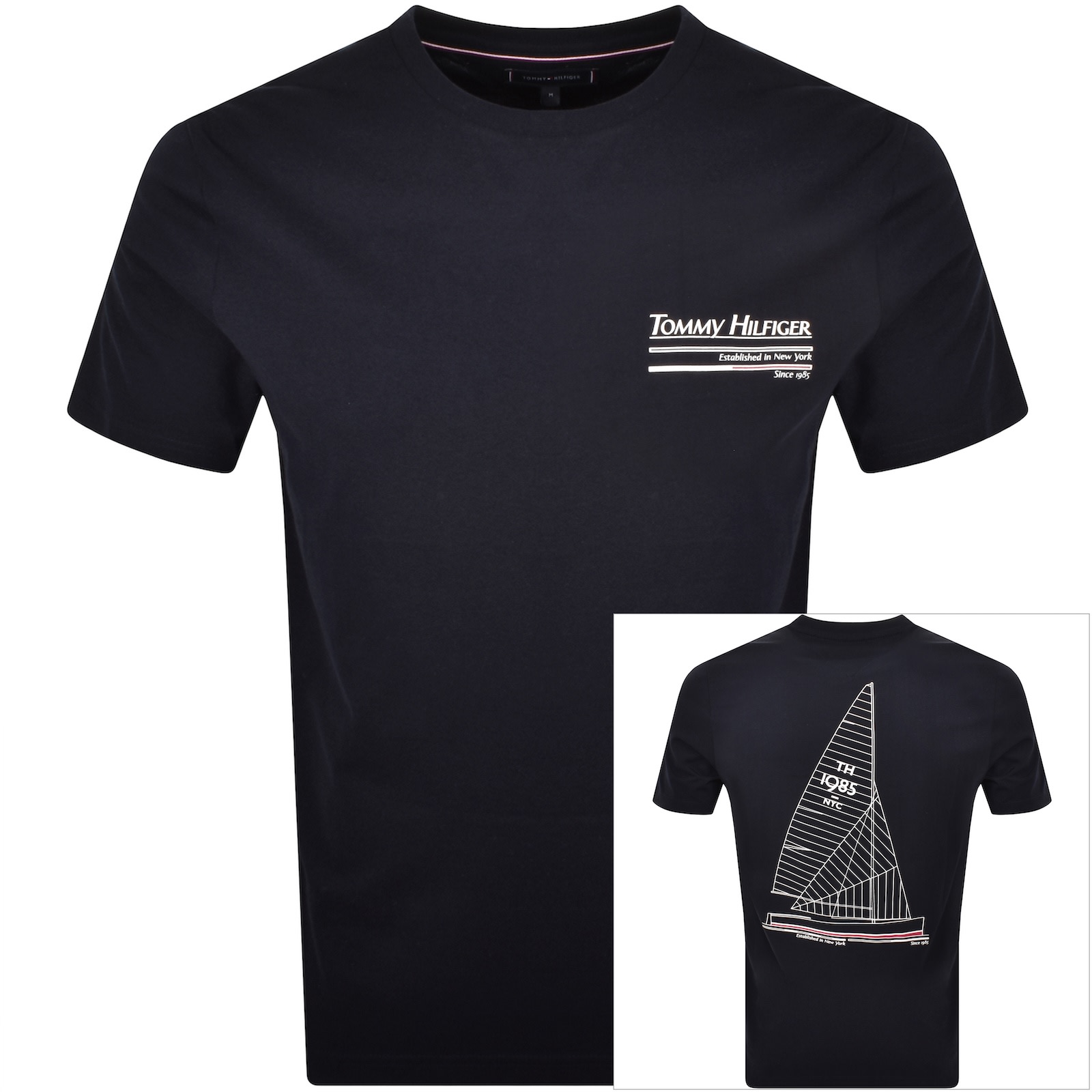 Tommy Hilfiger Outline Sailing T Shirt Navy