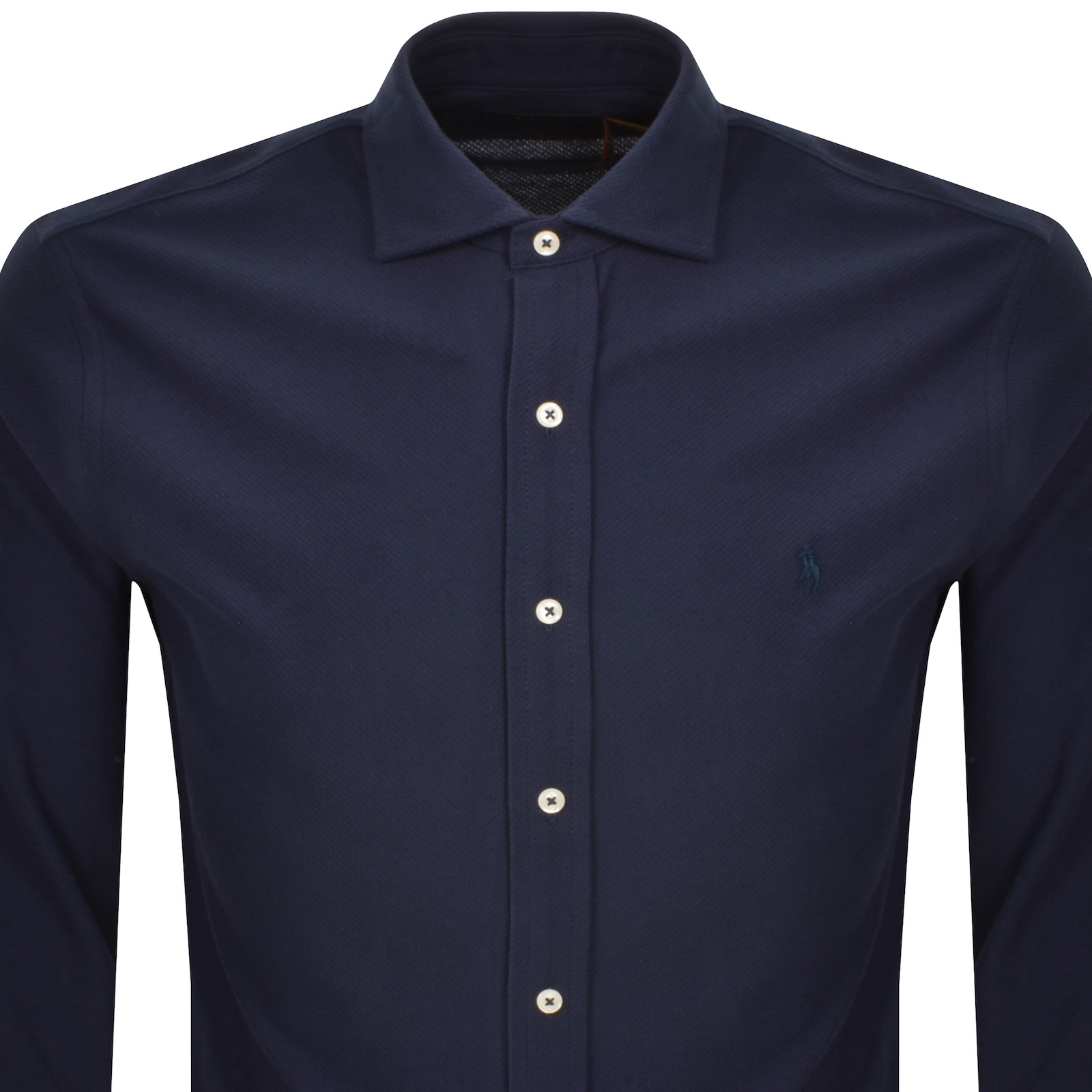Ralph Lauren Honeycomb Textured Shirt Navy In Blue