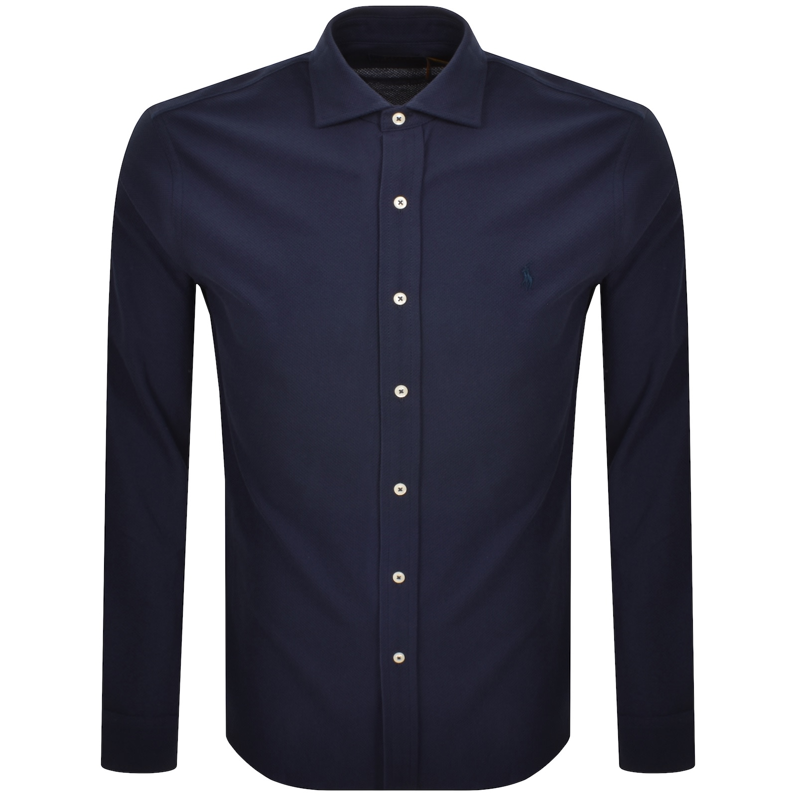 Ralph Lauren Honeycomb Textured Shirt Navy In Blue