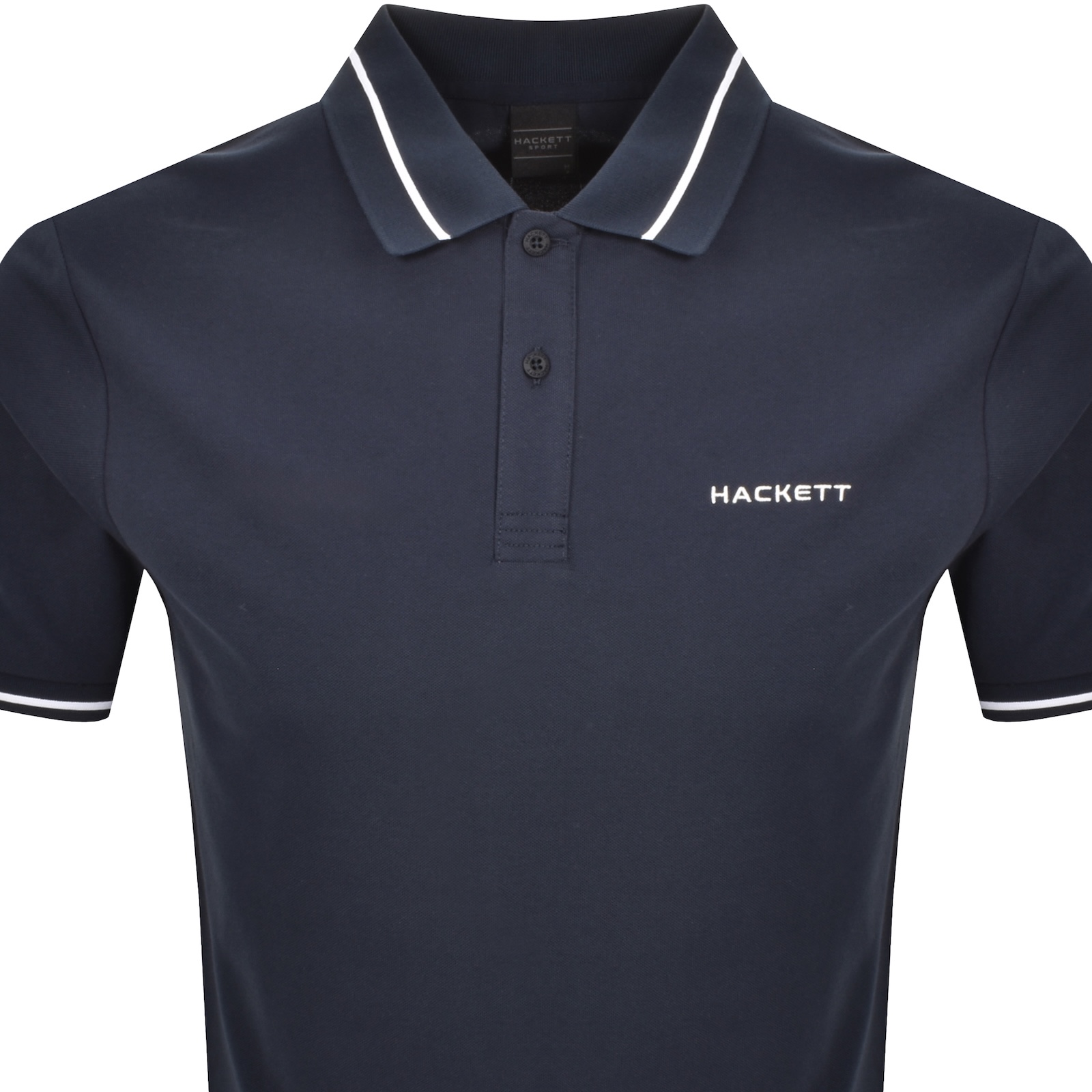 HACKETT HACKETT SPORT TIPPED POLO T SHIRT NAVY