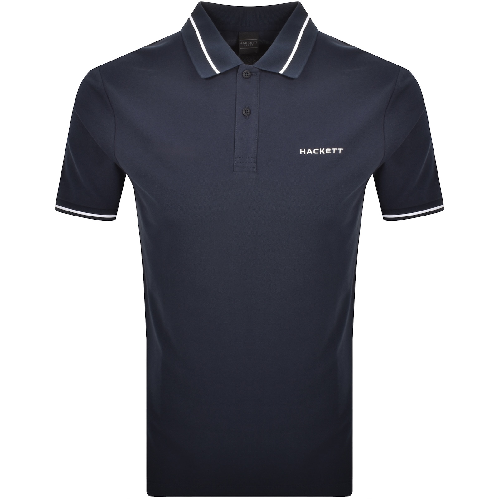 HACKETT HACKETT SPORT TIPPED POLO T SHIRT NAVY