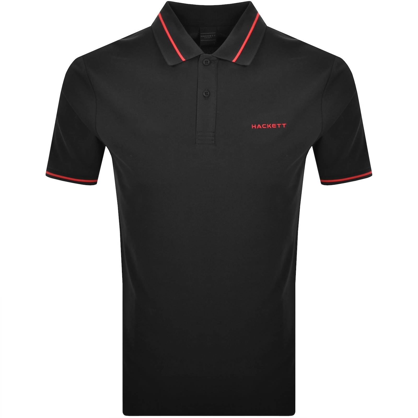 HACKETT HACKETT SPORT TIPPED POLO T SHIRT BLACK
