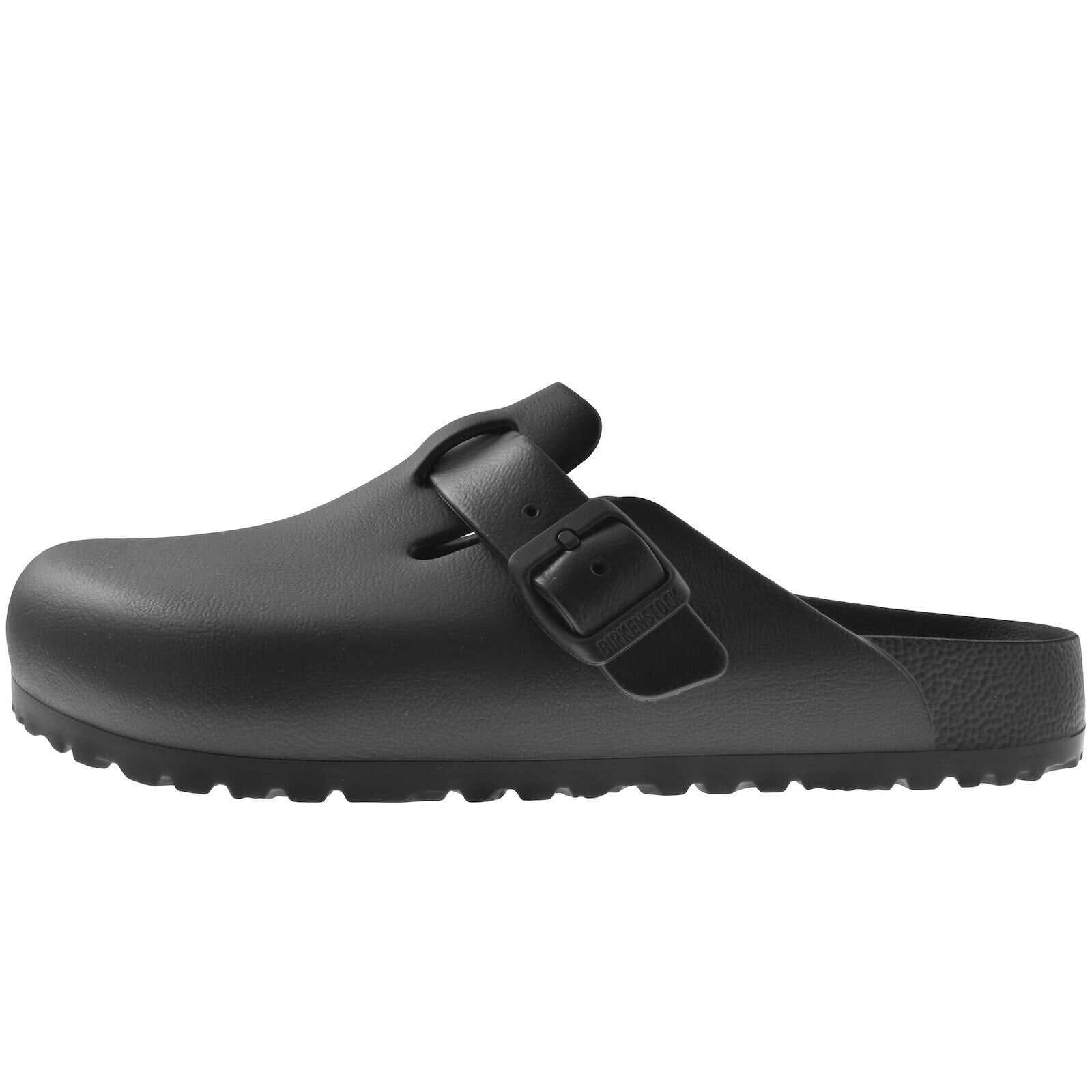 Birkenstock Boston Slipper Black In Smooth Leather In Animal Print