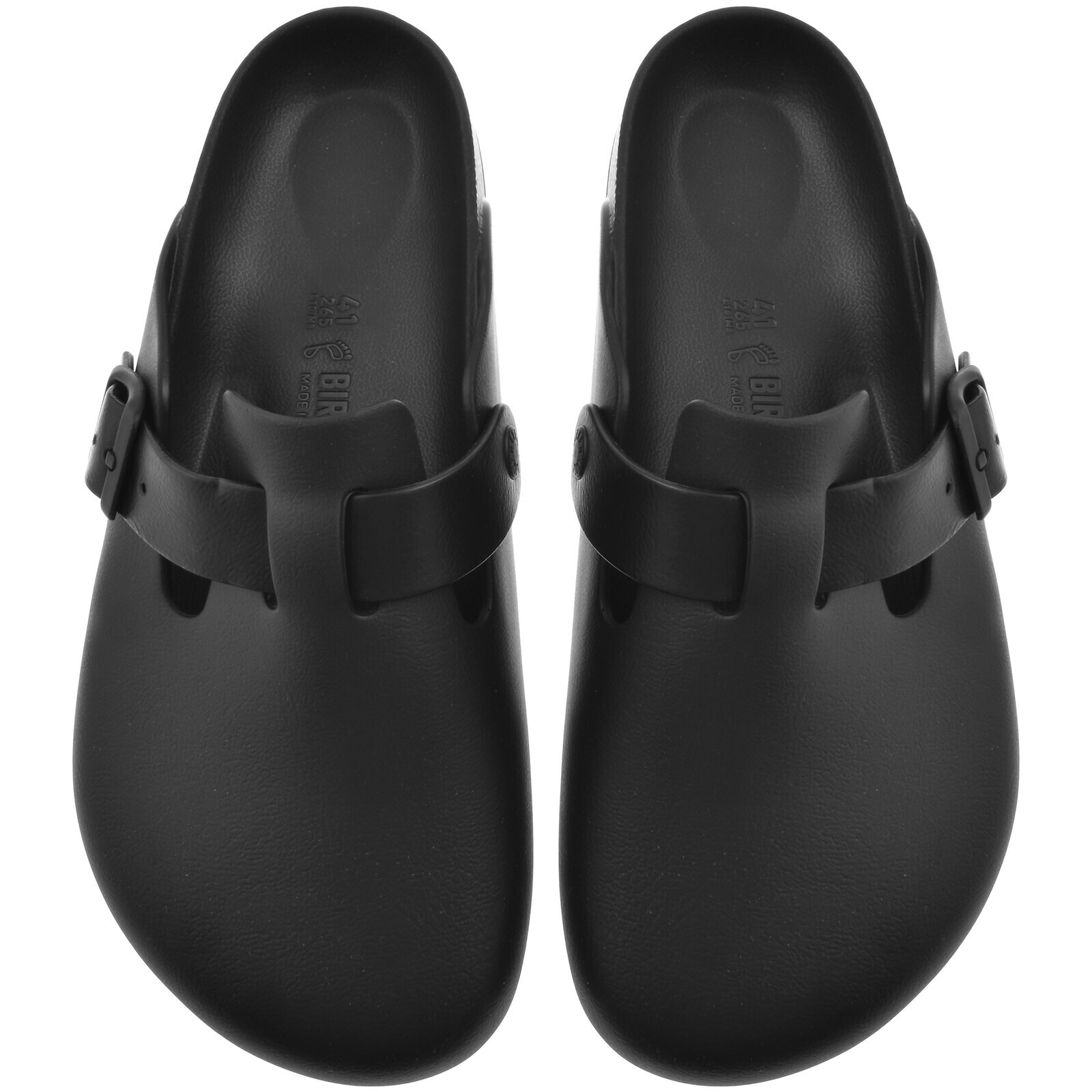 Birkenstock Boston Slipper Black In Smooth Leather In Animal Print