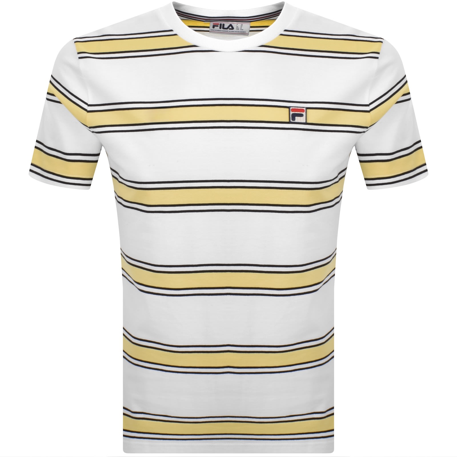 Fila Vintage Yarn Dye Stripe Sanders T Shirt White