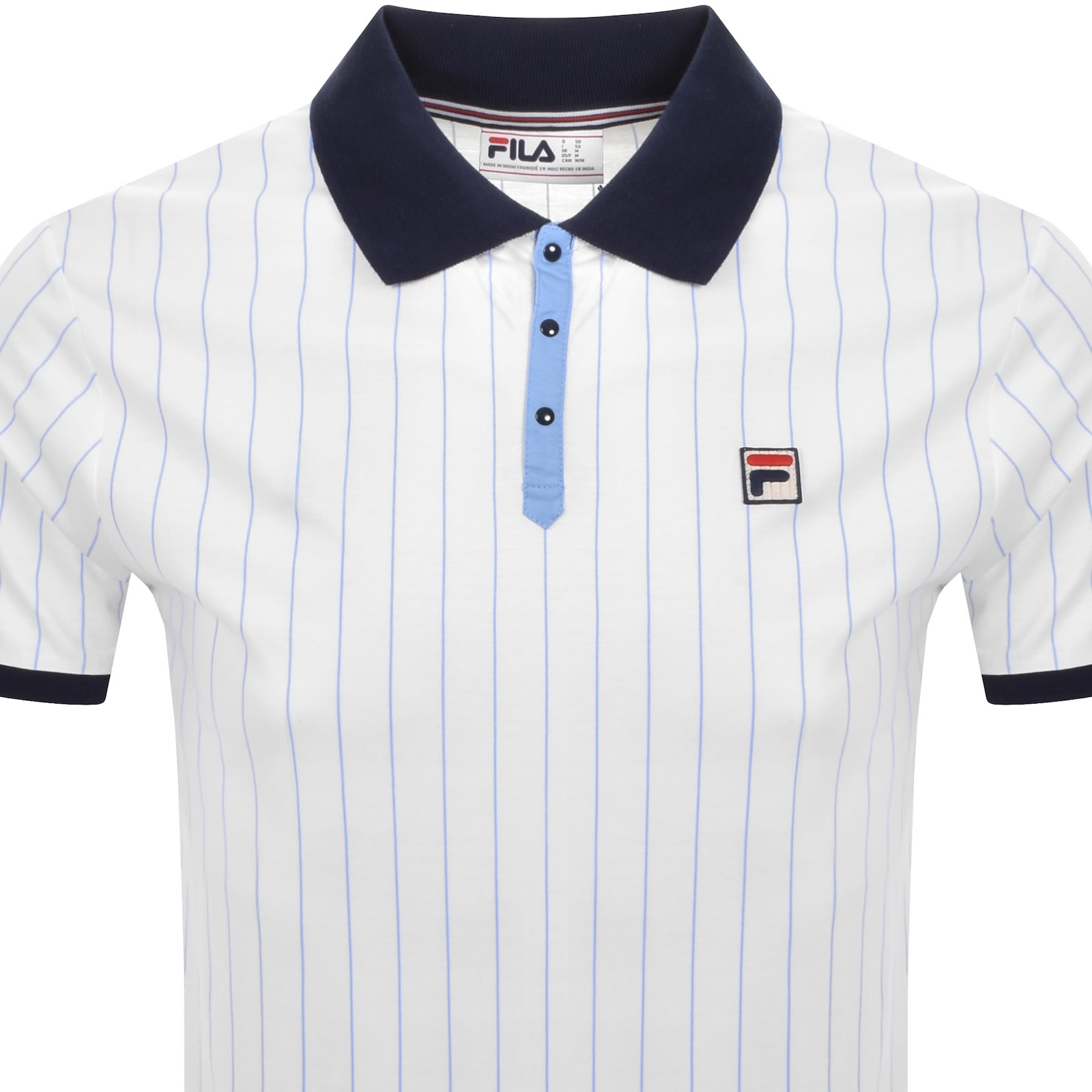 FILA VINTAGE FILA VINTAGE PINSTRIPE POLO T SHIRT WHITE