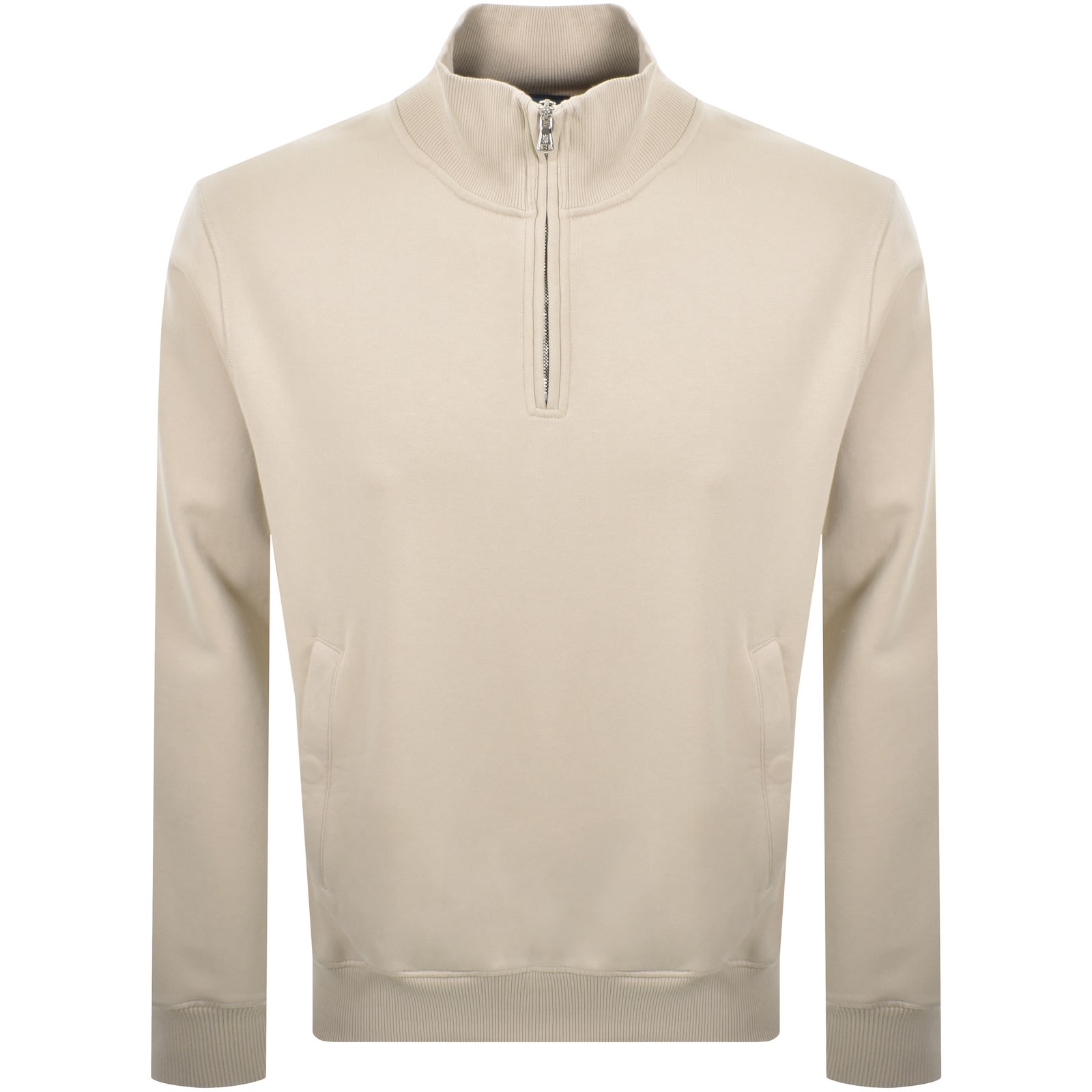 Sandbanks Quarter Zip Sweatshirt Beige In Neutral