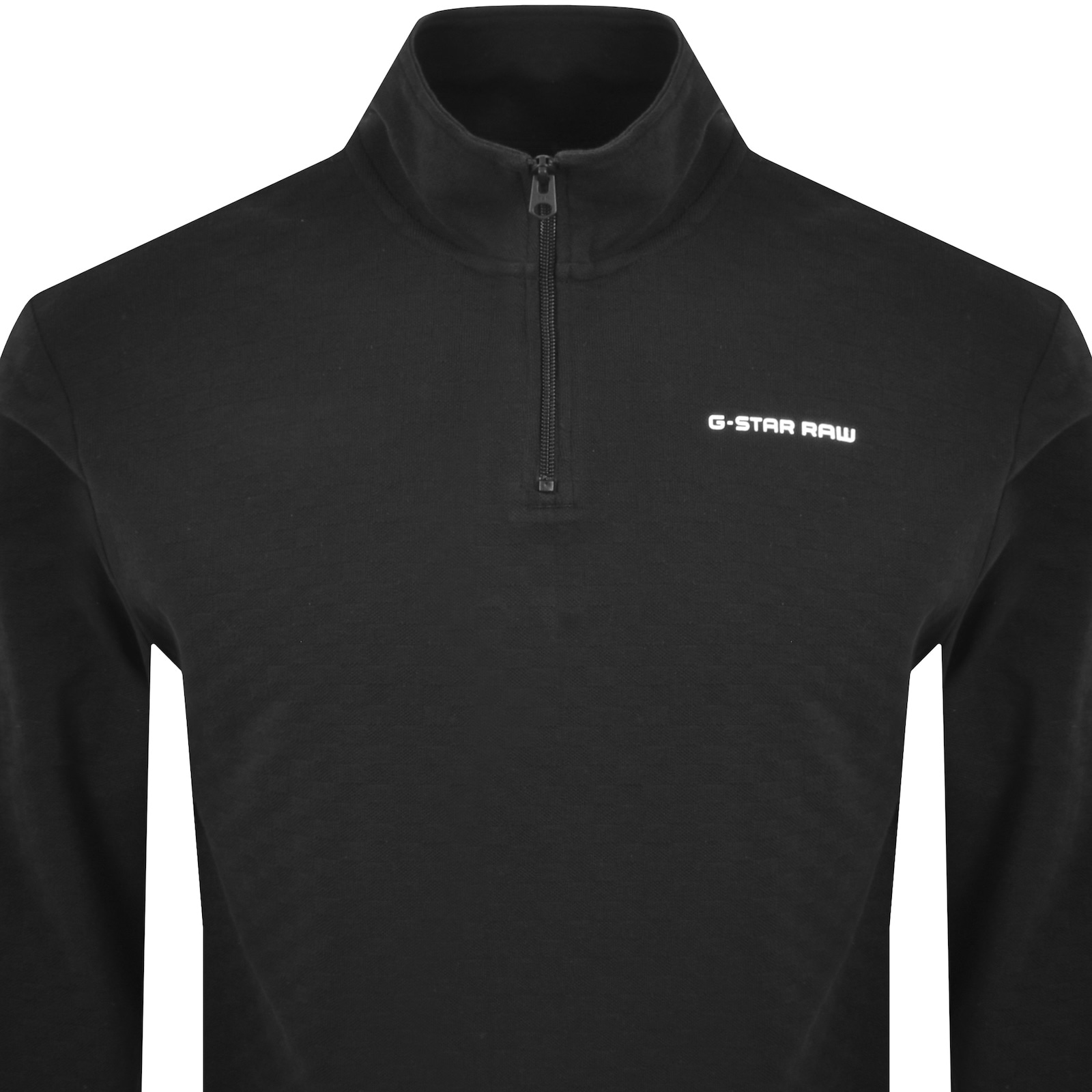 G-star G Star Half Zip Chequered Tweeter Sweatshirt Black In Black