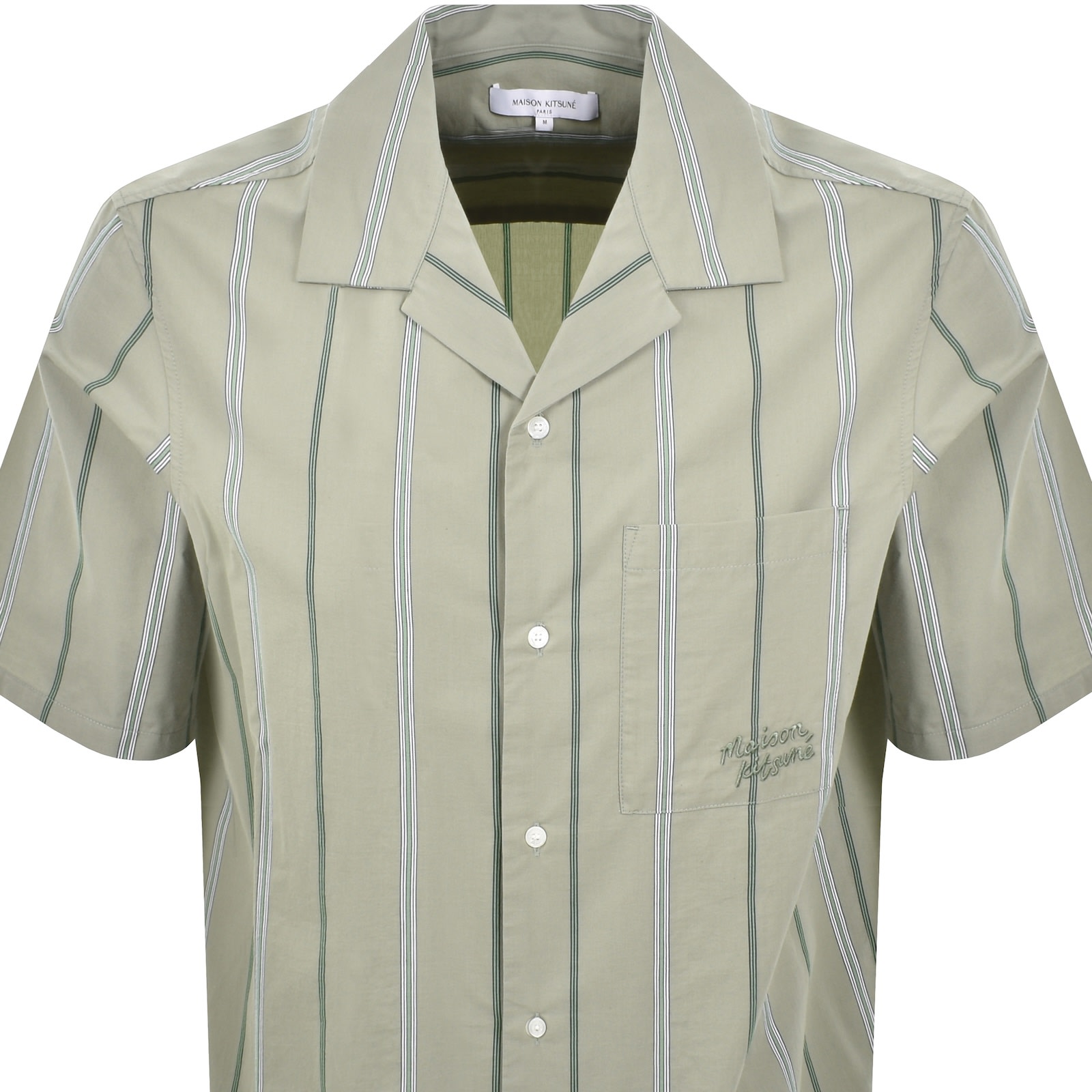 Maison Kitsuné Striped Short Sleeved Resort Shirt