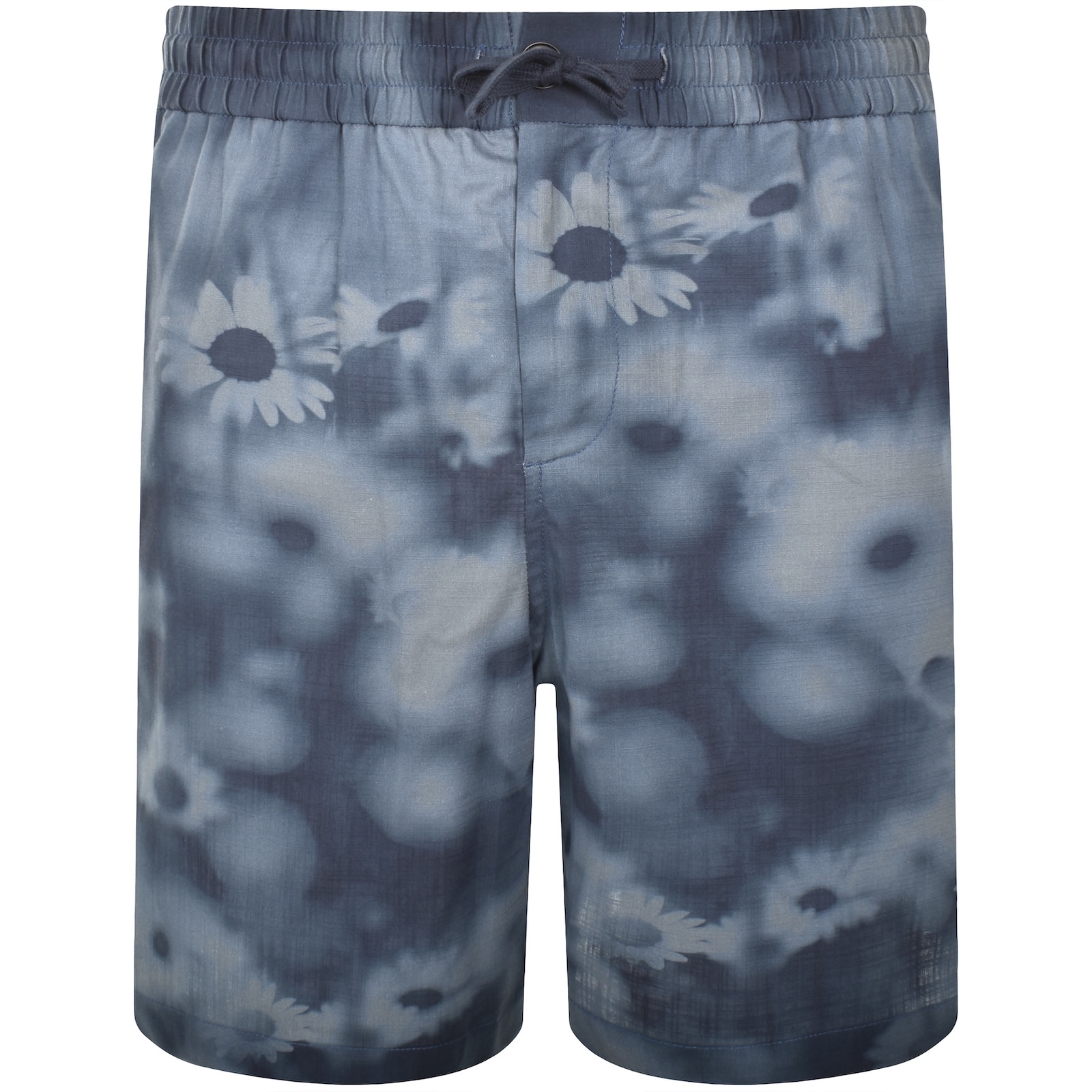 Maison Kitsuné Elasticated Shorts Juniper Berry Print In Blue