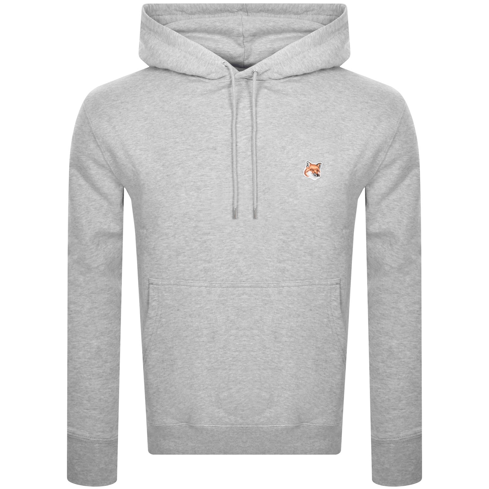 Maison Kitsuné Fox Patch Grey Sweatshirt With Classic Hood