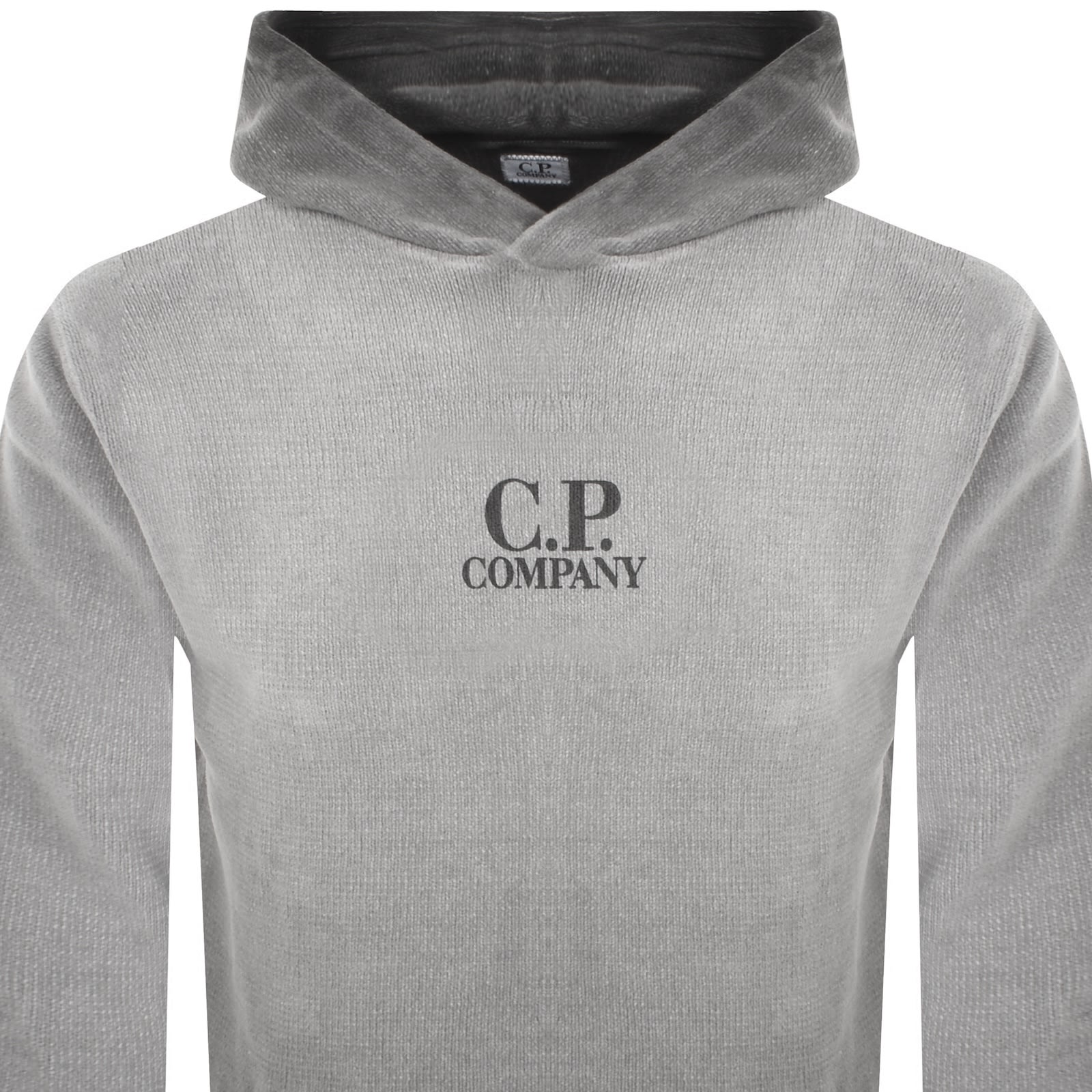 C.p. Company Cp Company Chenille Knit Hooded Grey In Gray