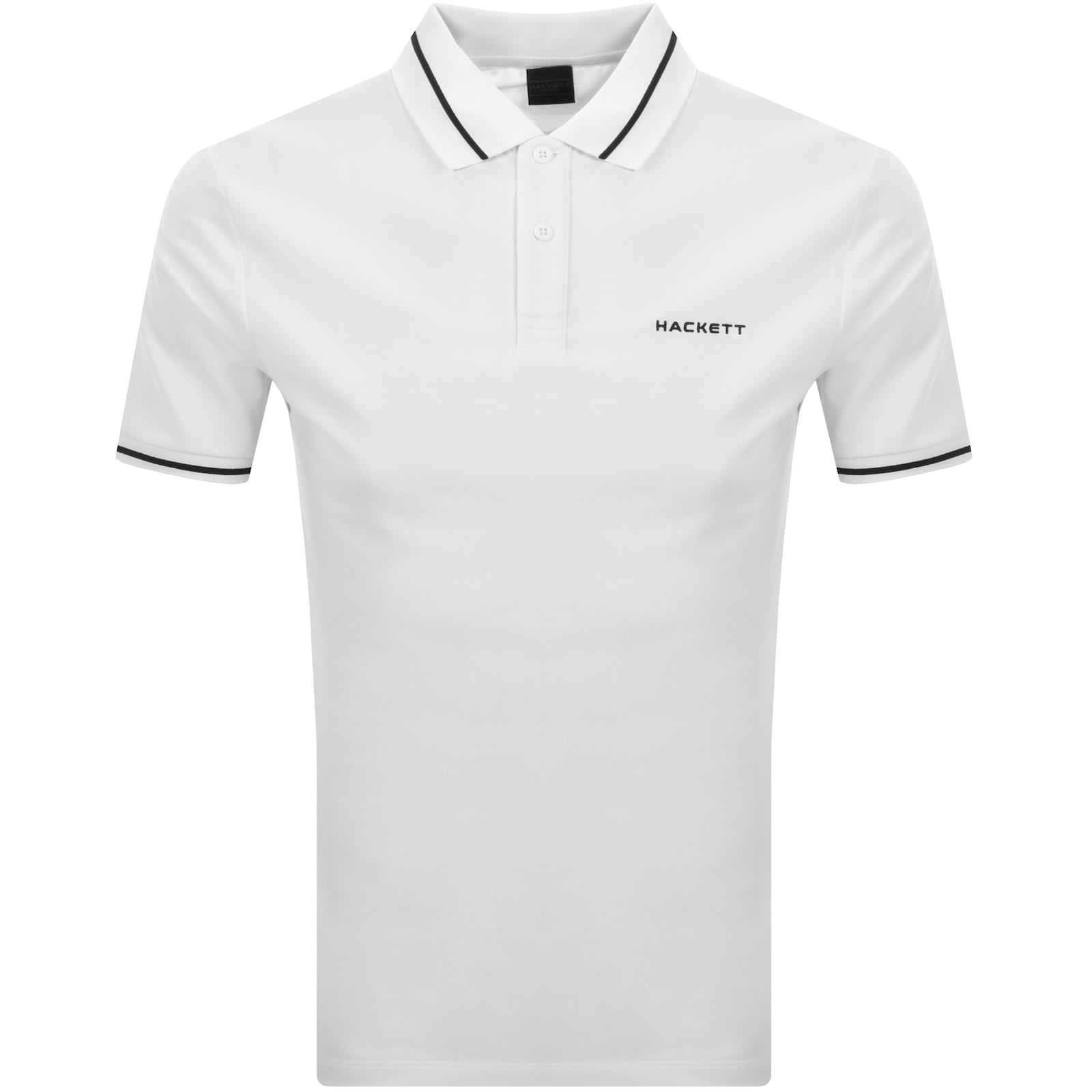 HACKETT HACKETT SPORT TIPPED POLO T SHIRT WHITE