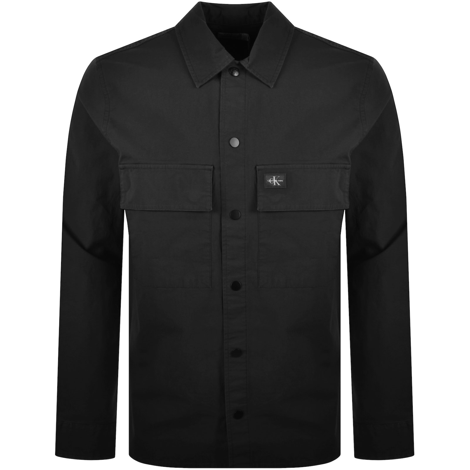 Shop Calvin Klein Jeans Cargo Overshirt Jacket Black