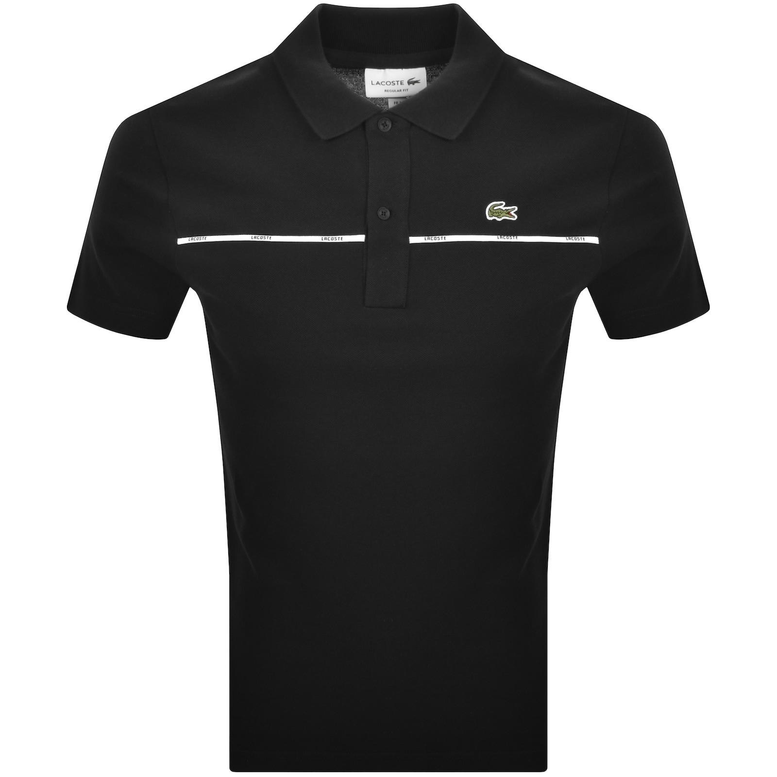 Lacoste Piping Polo T Shirt White In Black