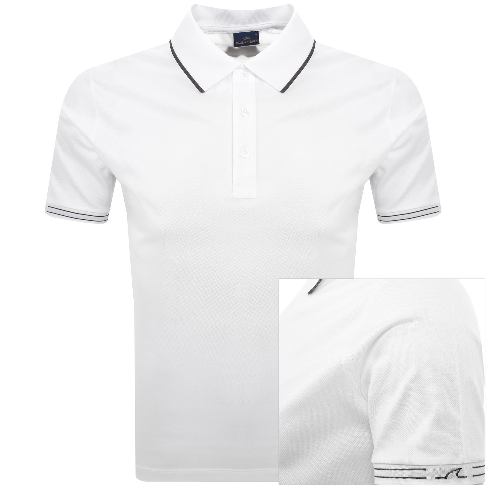 Paul &amp; Shark Paul And Shark Contrast Trim Polo T Shirt White