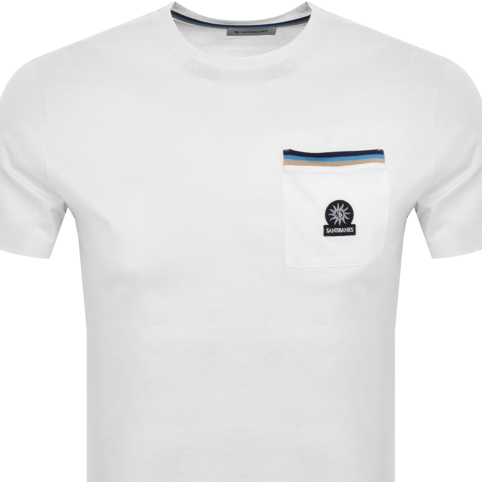 Sandbanks Badge Pocket T Shirt White