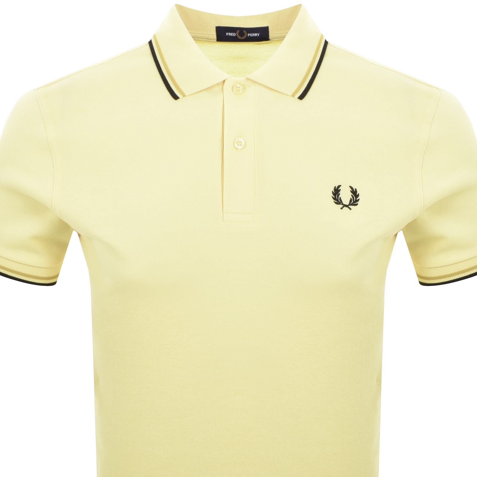 Fred Perry Twin Tipped Polo T Shirt Yellow In White