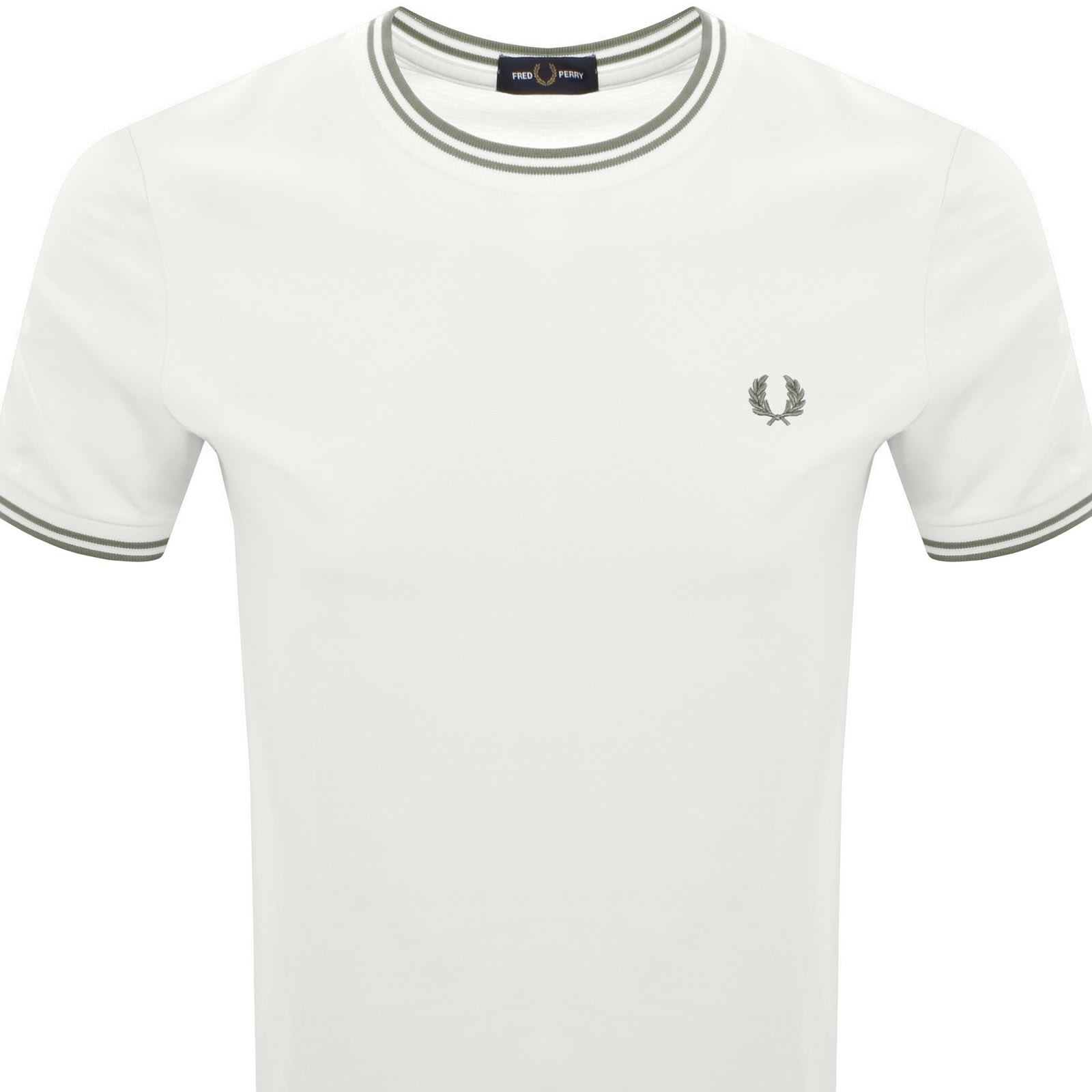 Fred Perry Twin Tipped Short Sleeved T Shirt Cream