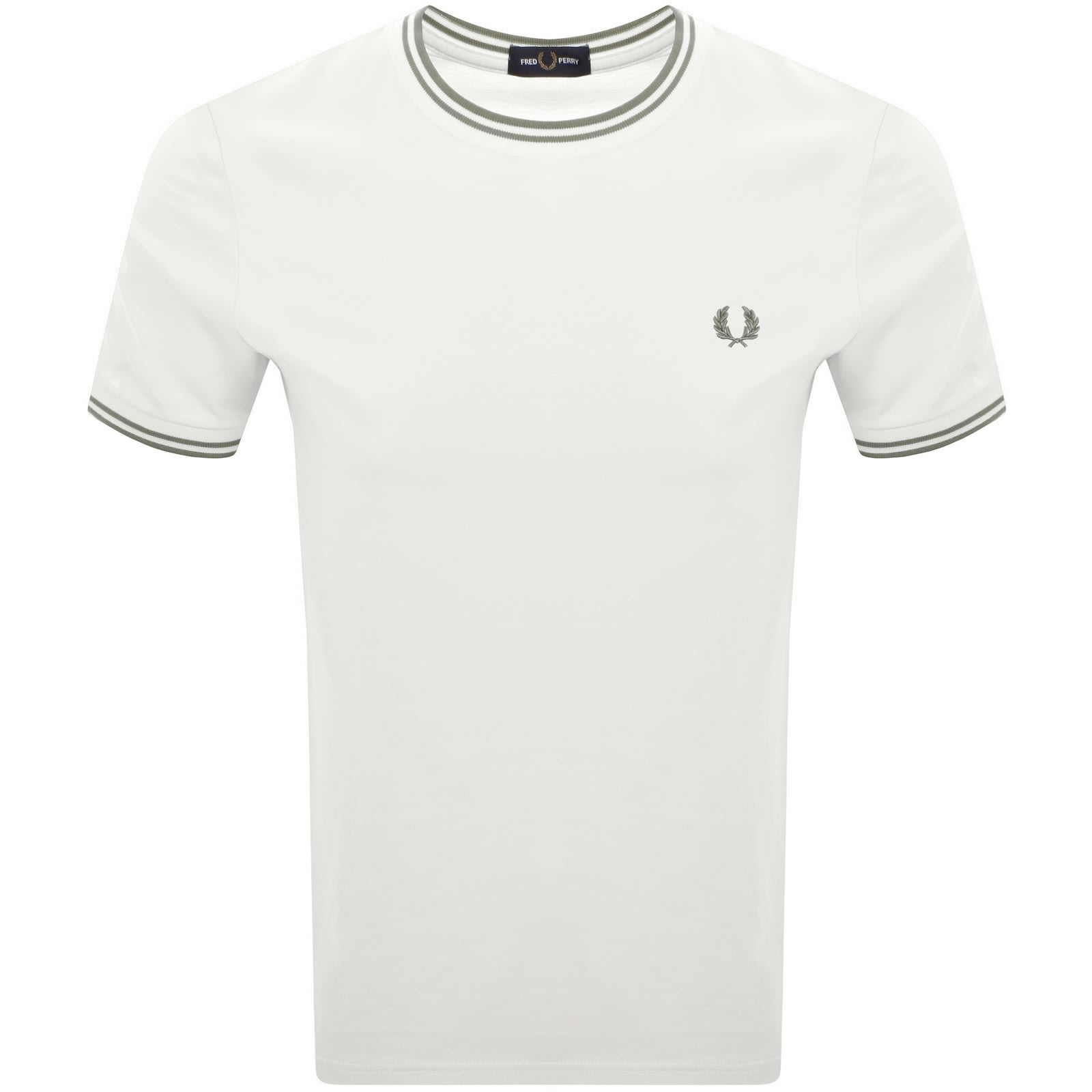 Fred Perry Twin Tipped Short Sleeved T Shirt Cream