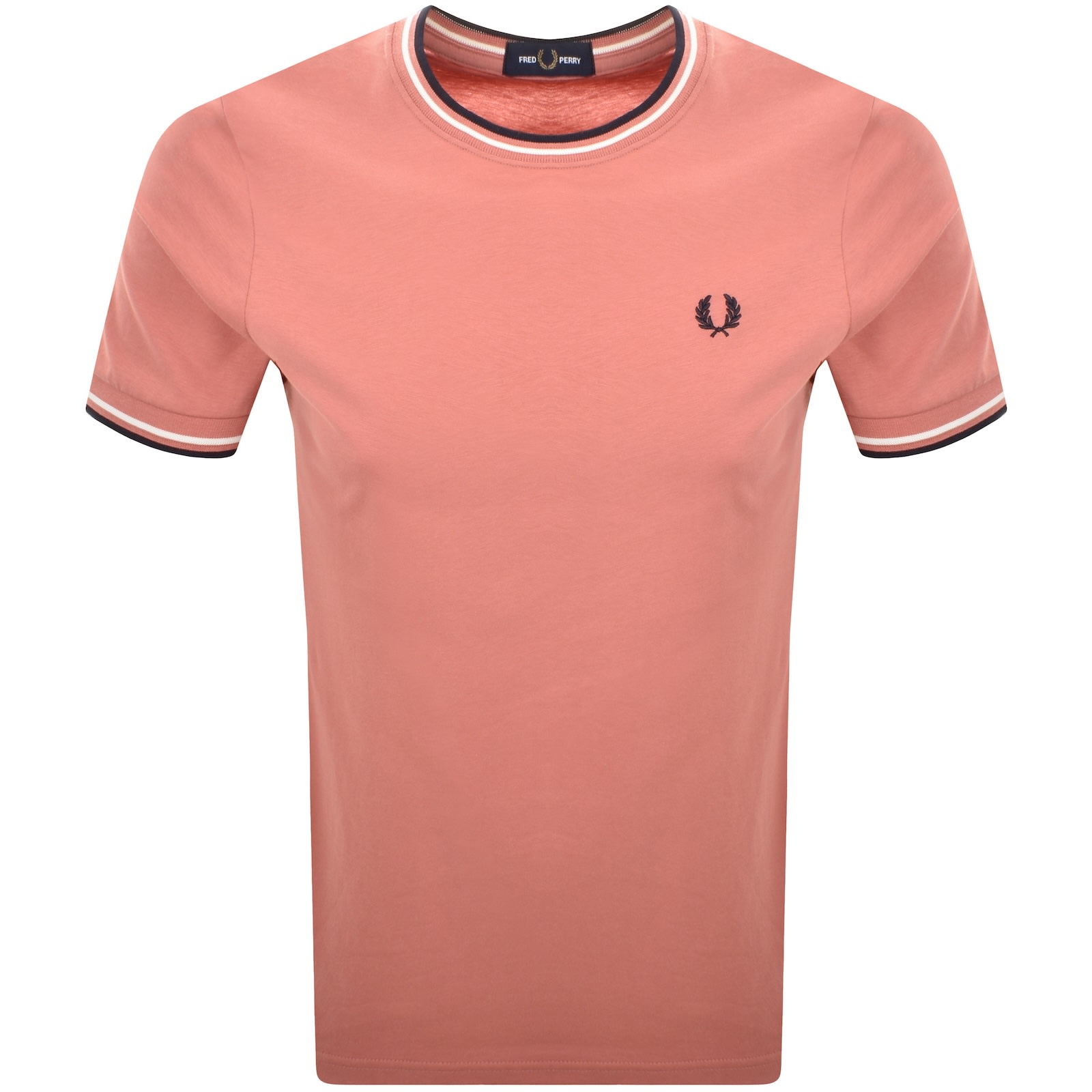 Fred Perry Twin Tipped Short Sleeved T Shirt Pink