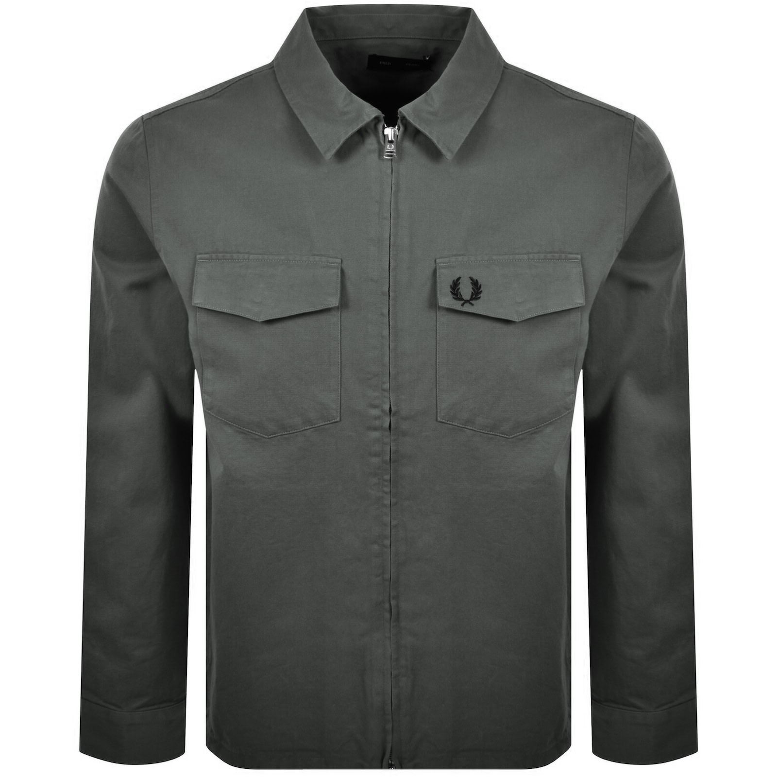 Fred Perry Zip-front Shirt Jacket In Green