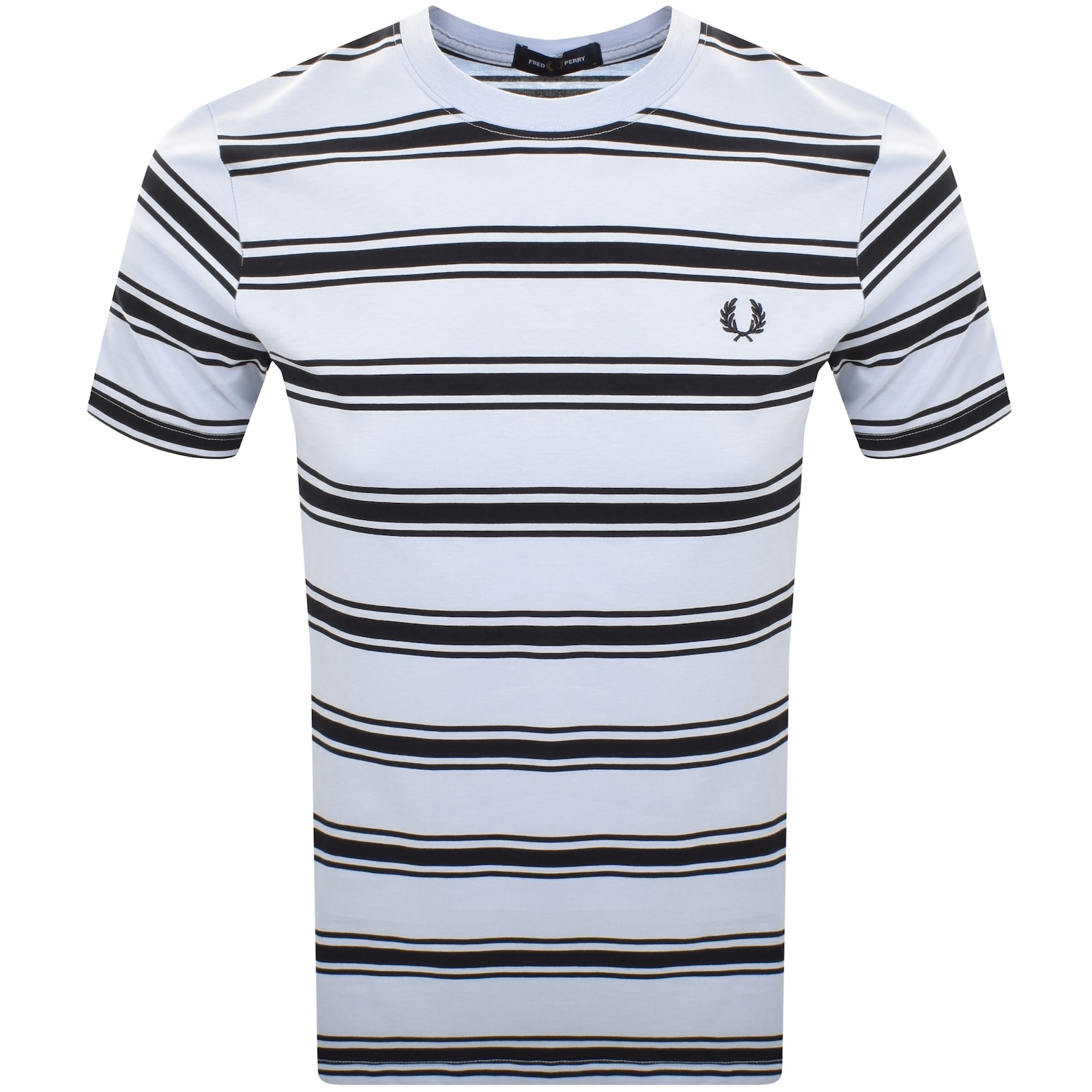Fred Perry Fine Stripe T Shirt Light Smoke In Blue