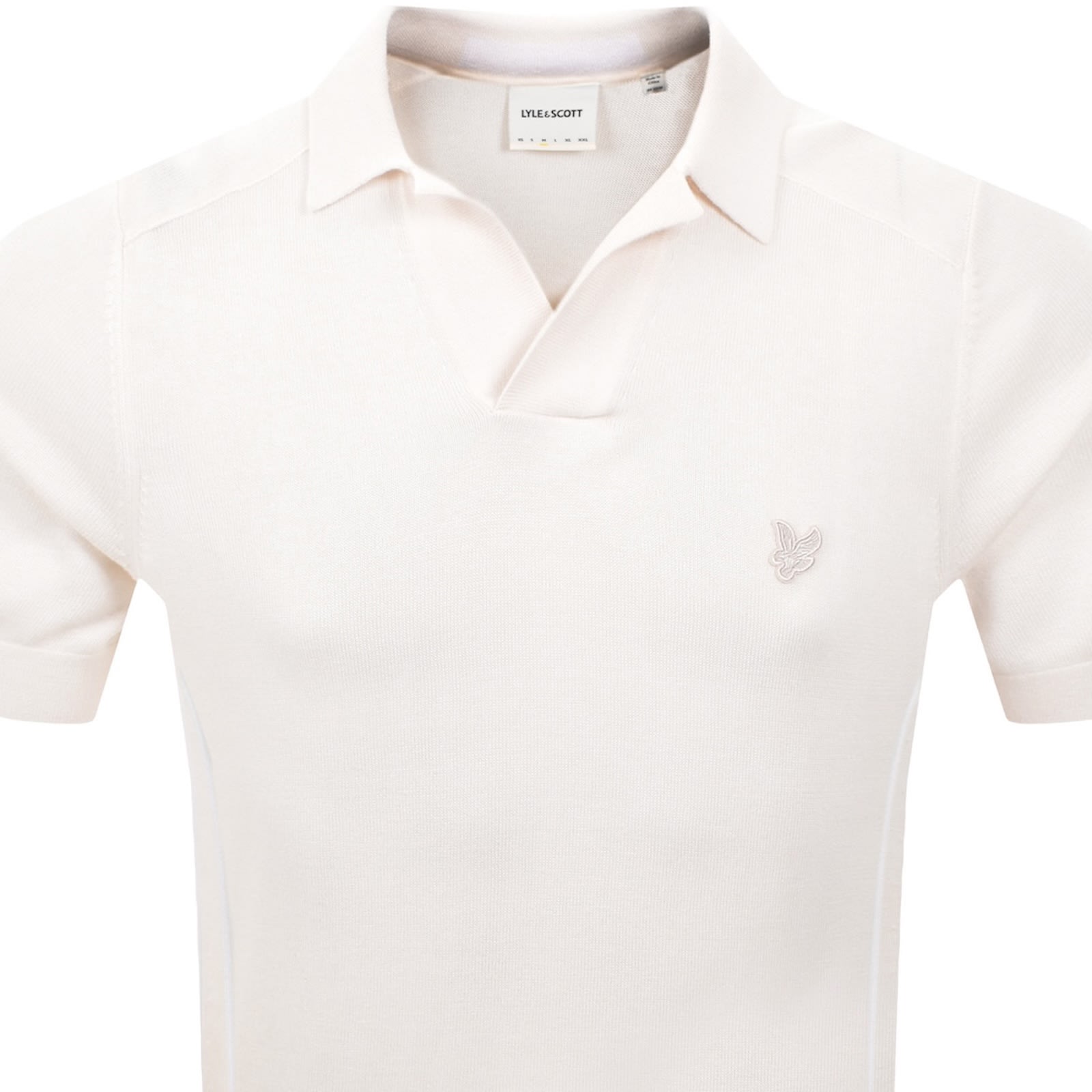 Lyle & Scott Lyle And Scott Seam Tipped Knit Polo T Shirt Cream