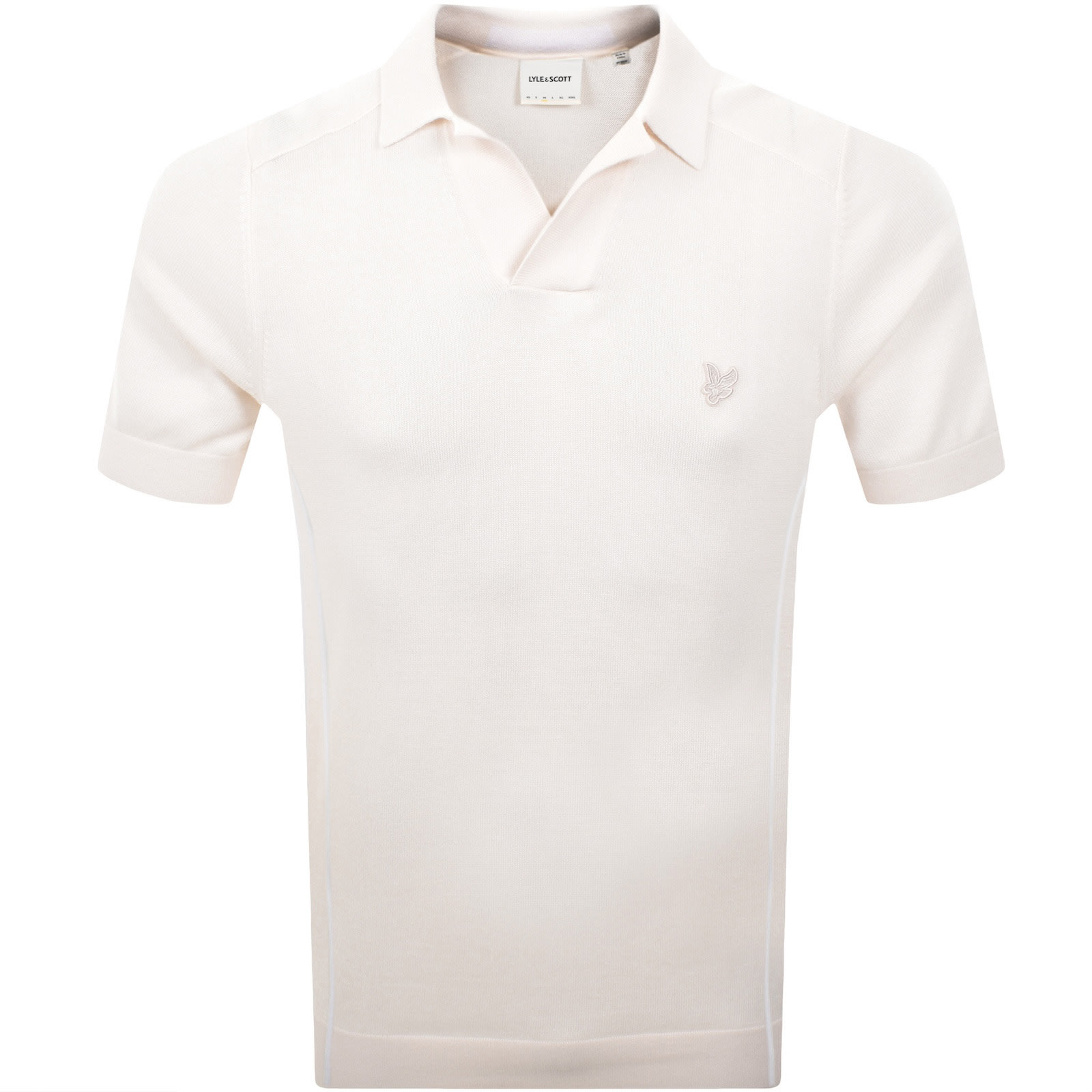 Lyle & Scott Lyle And Scott Seam Tipped Knit Polo T Shirt Cream