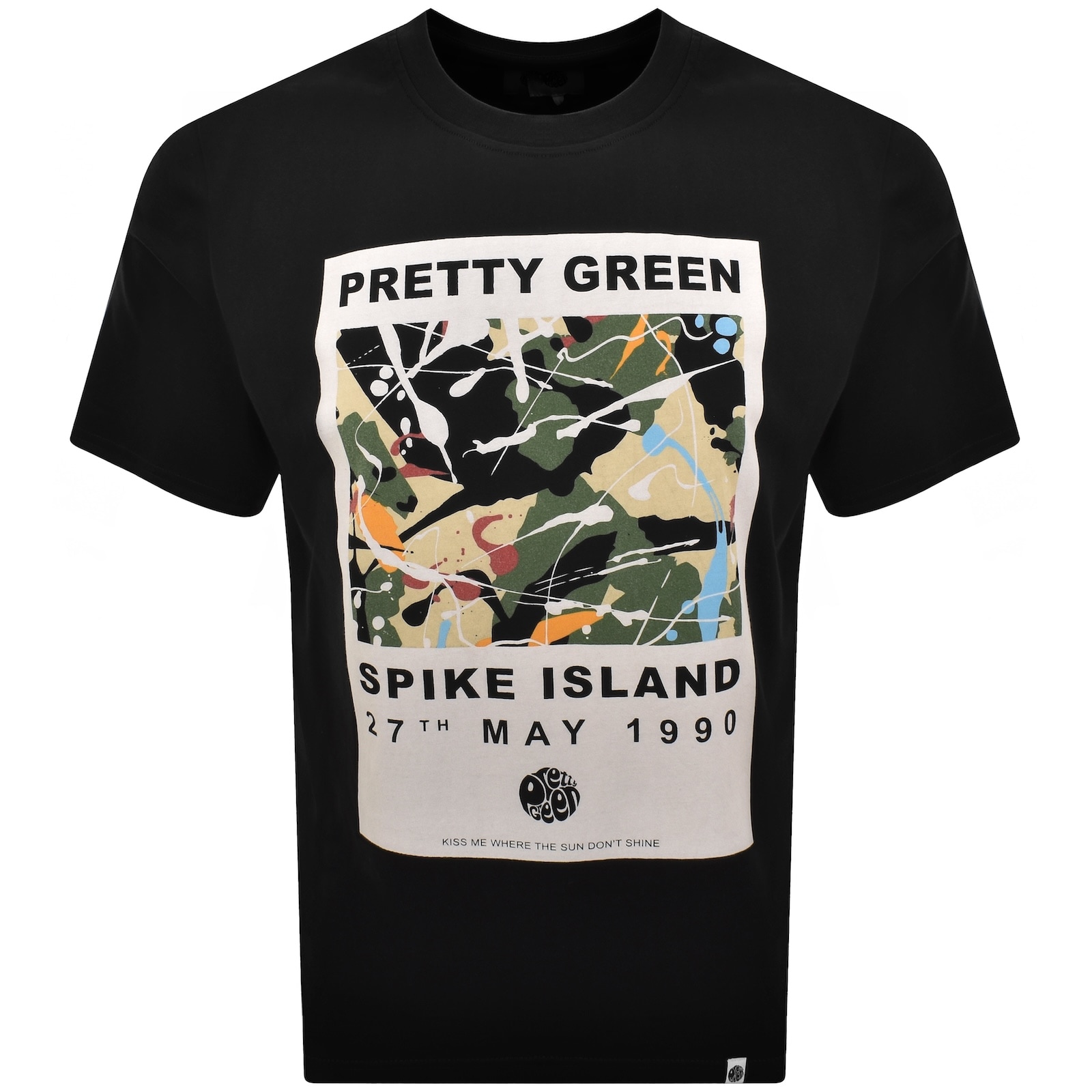 PRETTY GREEN PRETTY GREEN SPIKE ISLAND T SHIRT BLACK