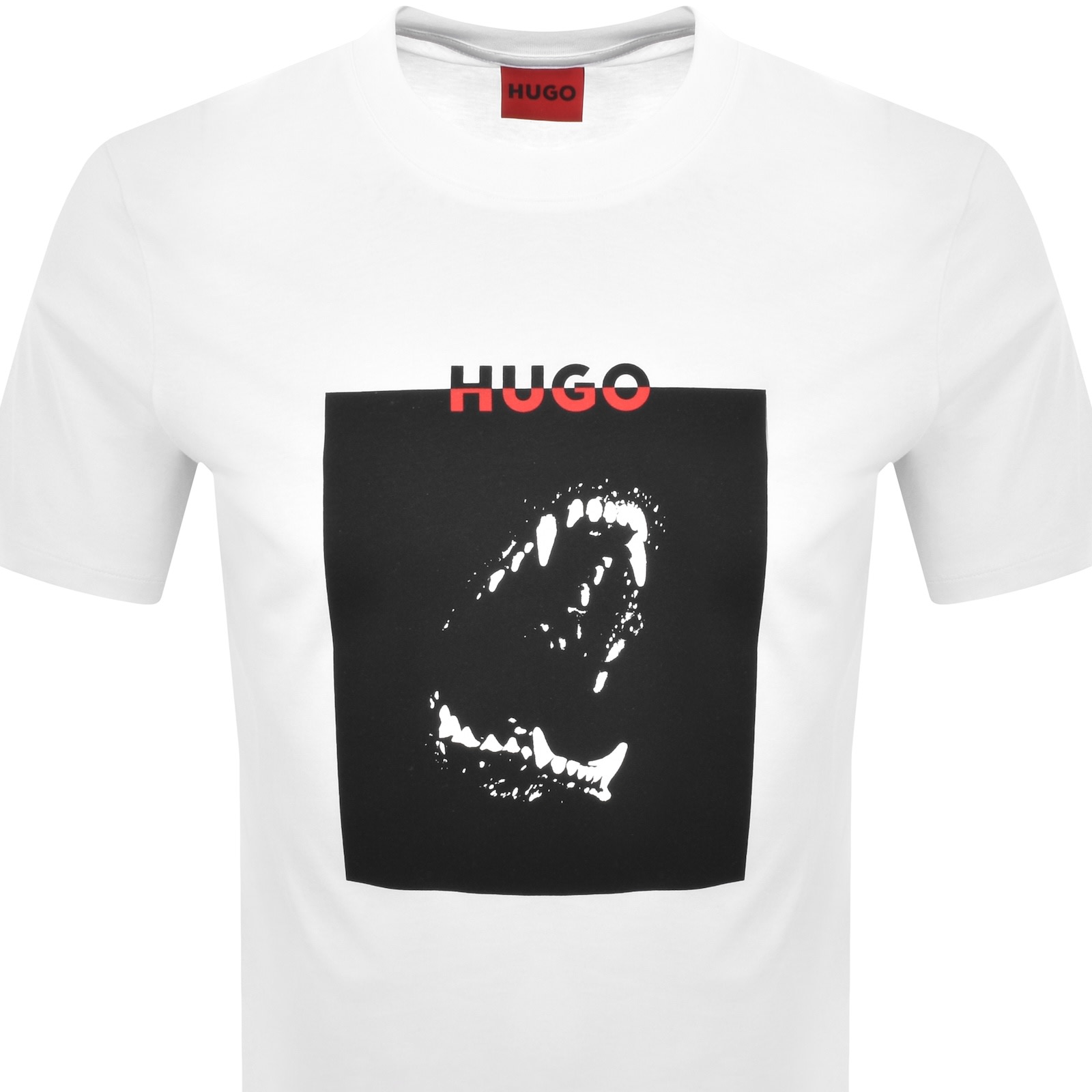 Hugo Boss Cotton Jersey T-shirt With Mixed-print Logo In White