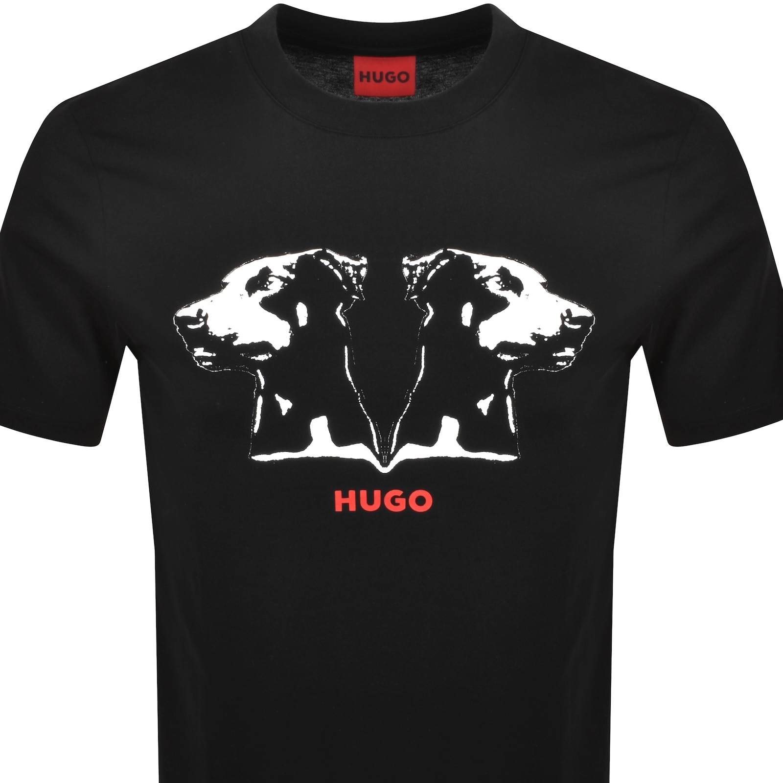 Hugo Boss Mens Black Graphic-print Short-sleeve Cotton T-shirt Xl In Black