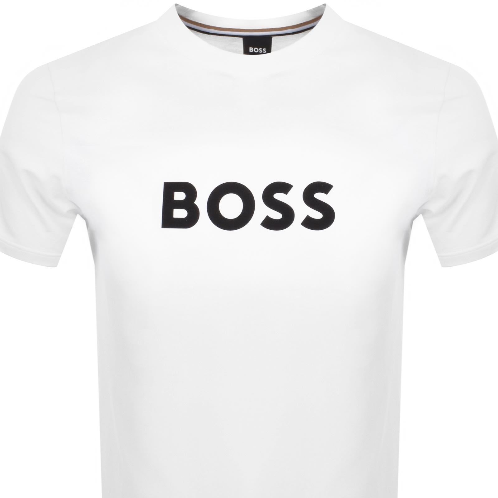 Hugo Boss Cotton-jersey T-shirt With Curved-logo Print