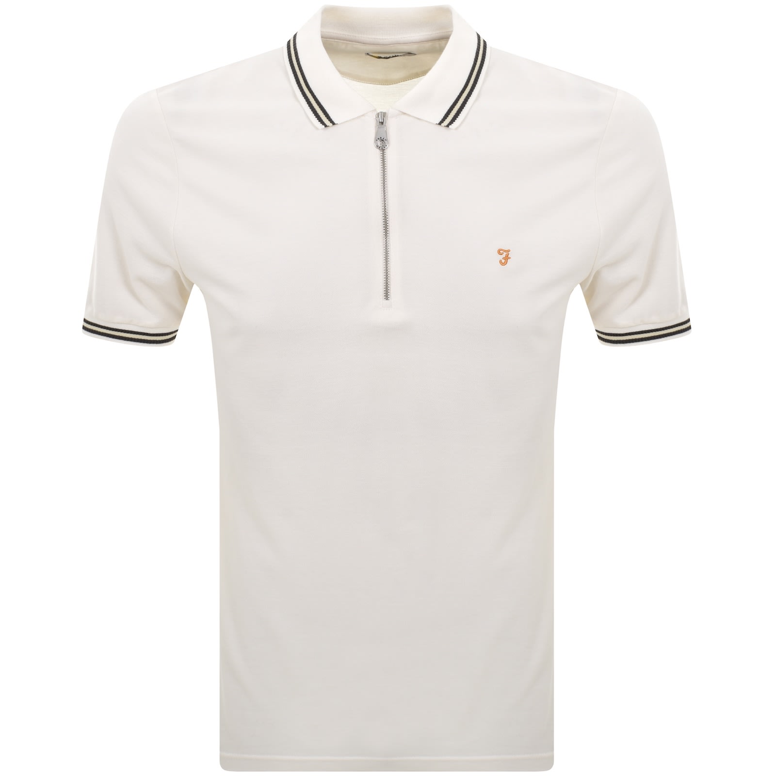 Farah Vintage Farah Netton Short Sleeved Polo T Shirt Ecru